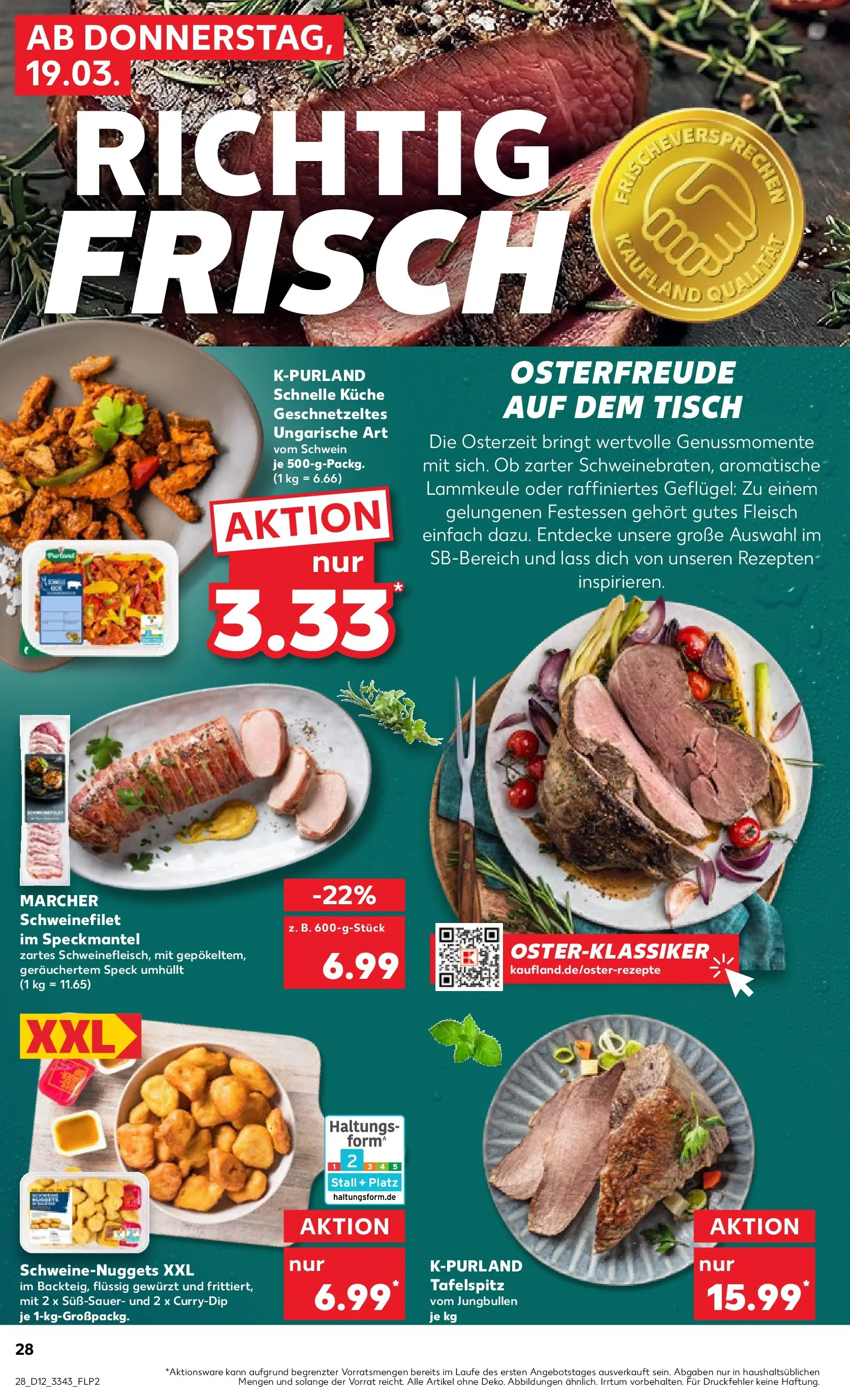 Prospekt Kaufland ab 16.03.2026 » Angebote Online zum Blättern | Seite: 40 | Produkte: Lammkeule, Tafelspitz, Küche, Fleisch