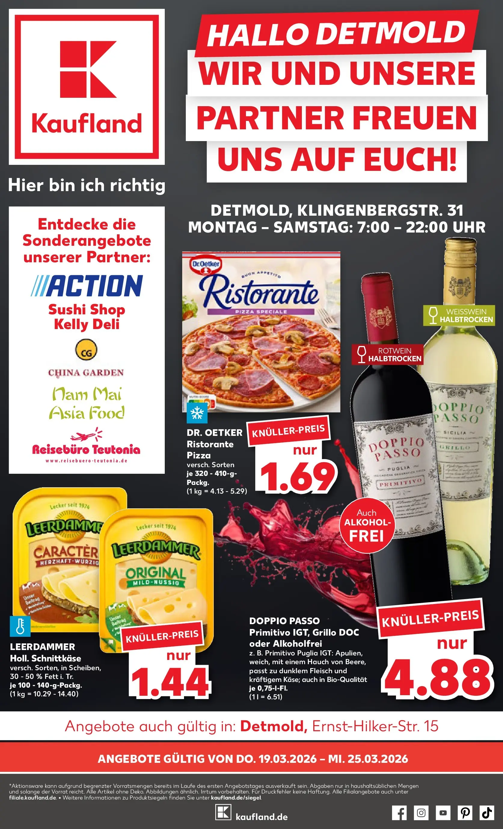 Prospekt Kaufland ab 16.03.2026 » Angebote und Werbung Online | Seite: 13 | Produkte: Ristorante, Weißwein, Rotwein, Leerdammer Prospekt Kaufland ab 16.03.2026 » Angebote Online zum Blättern | Seite: 13 | Produkte: Ristorante, Weißwein, Rotwein, Leerdammer