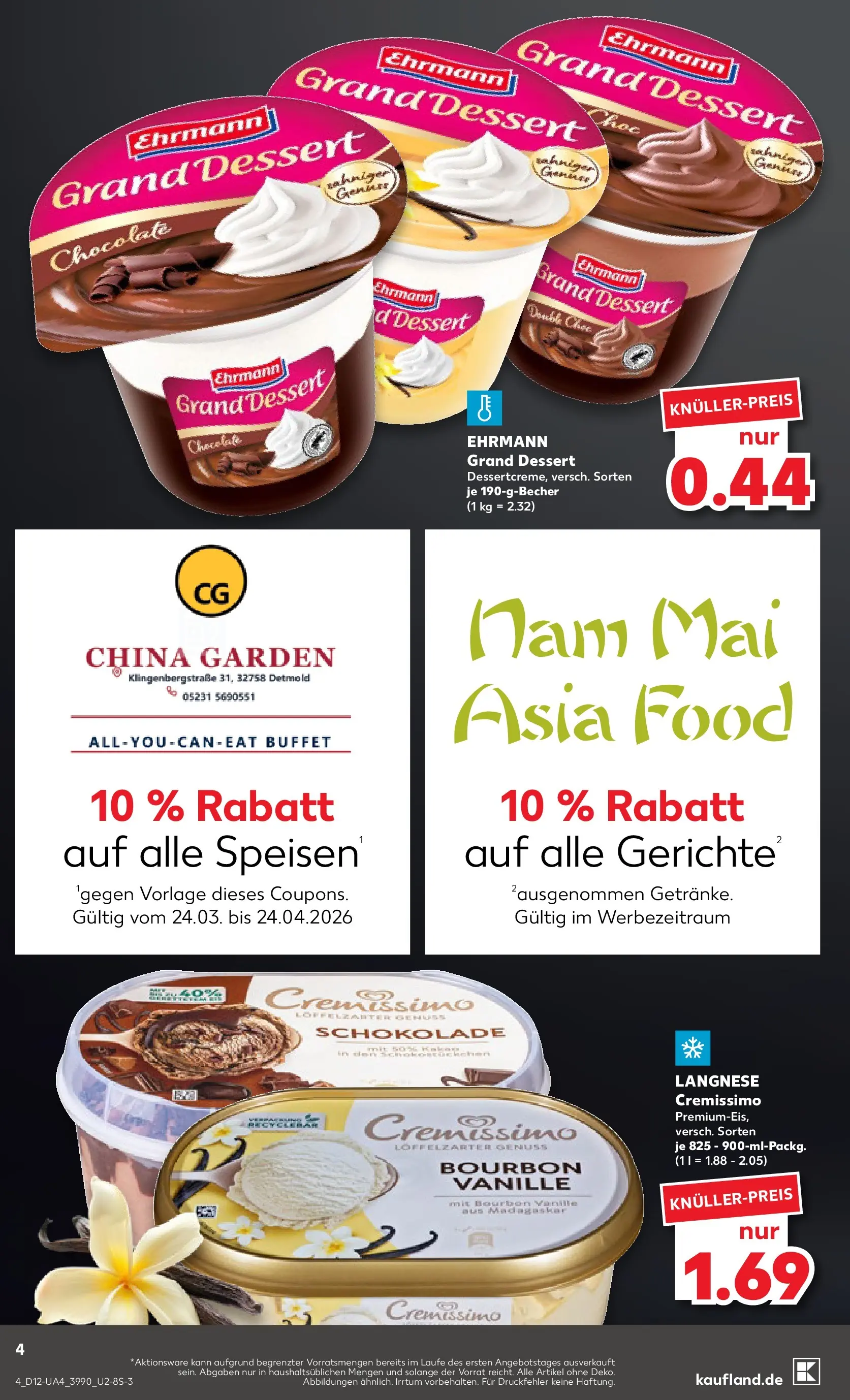 Prospekt Kaufland ab 16.03.2026 » Angebote und Werbung Online | Seite: 16 | Produkte: Langnese, Langnese cremissimo, Schokolade, Ehrmann grand dessert Prospekt Kaufland ab 16.03.2026 » Angebote Online zum Blättern | Seite: 16 | Produkte: Langnese, Langnese cremissimo, Schokolade, Ehrmann grand dessert