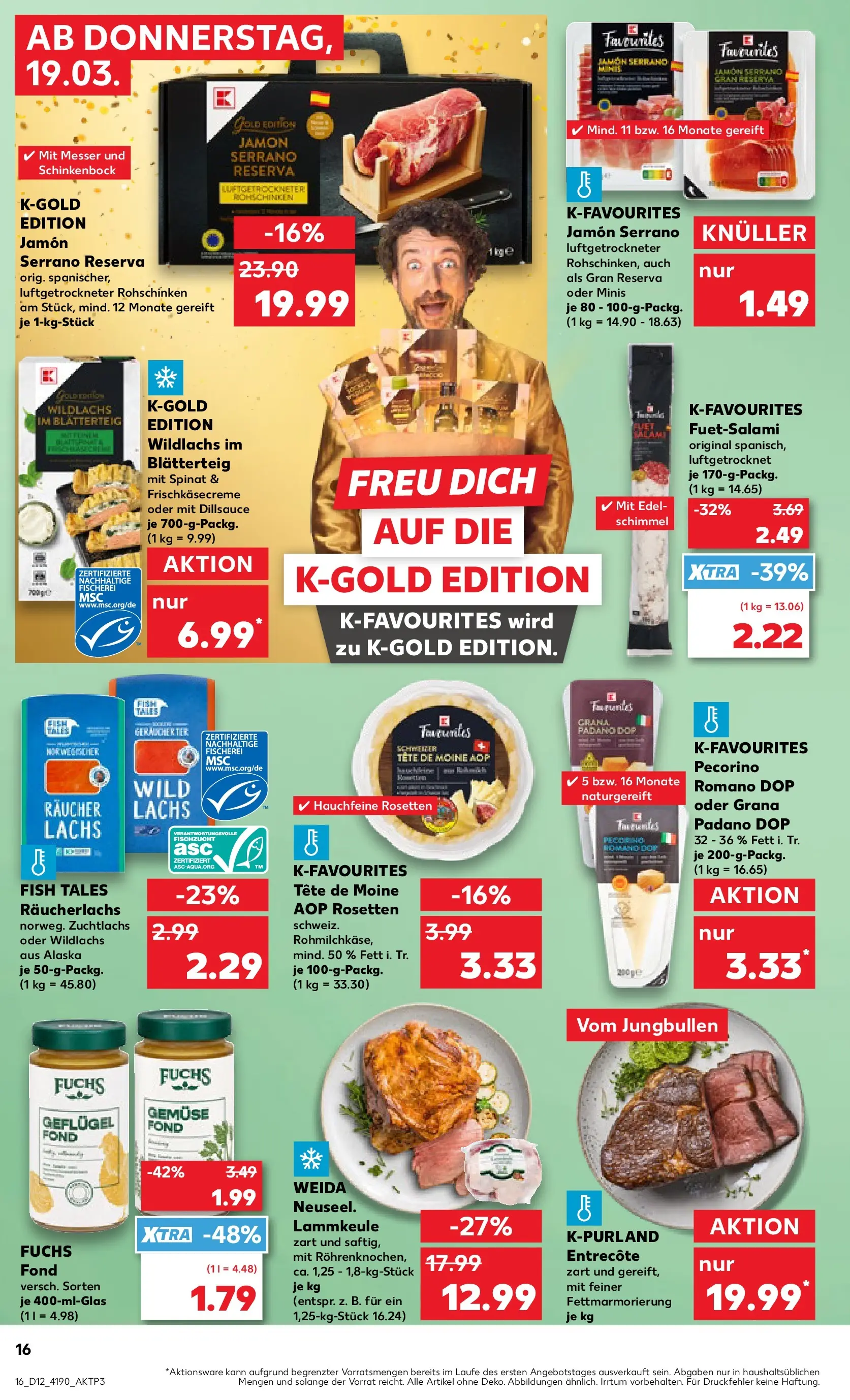 Prospekt Kaufland ab 16.03.2026 » Angebote Online zum Blättern | Seite: 28 | Produkte: Lachs, Räucherlachs, Salami, Steak