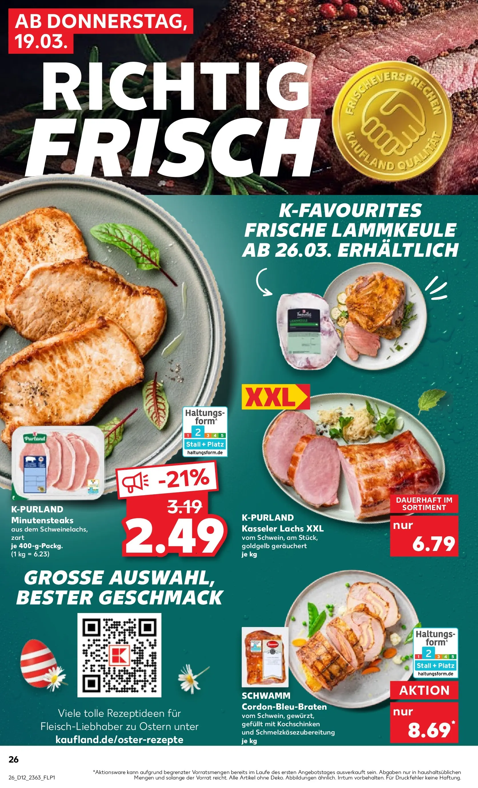 Prospekt Kaufland ab 16.03.2026 » Angebote und Werbung Online | Seite: 42 | Produkte: Lammkeule, Lachs, Steak Prospekt Kaufland ab 16.03.2026 » Angebote Online zum Blättern | Seite: 42 | Produkte: Lammkeule, Lachs, Steak