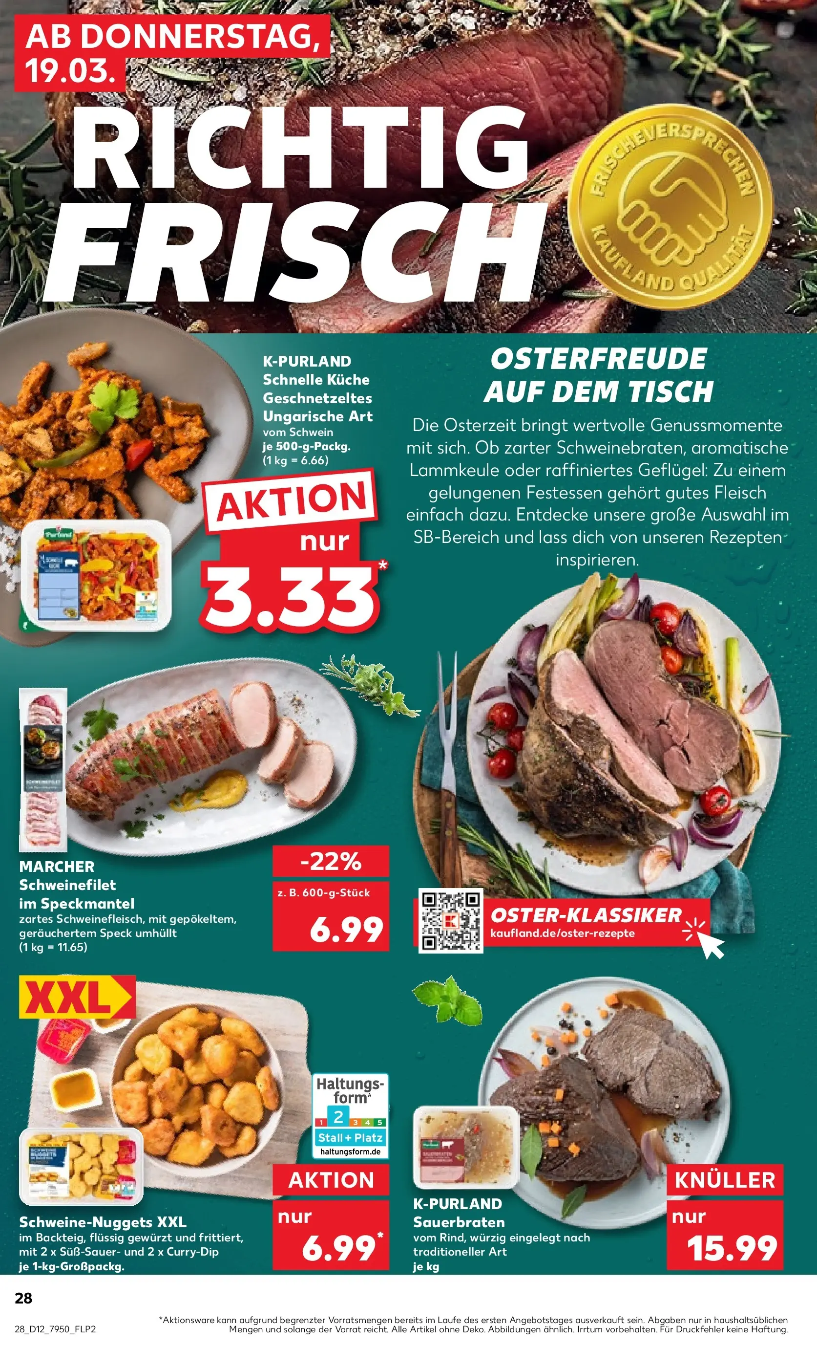 Prospekt Kaufland ab 16.03.2026 » Angebote Online zum Blättern | Seite: 44 | Produkte: Lammkeule, Tisch, Küche, Fleisch