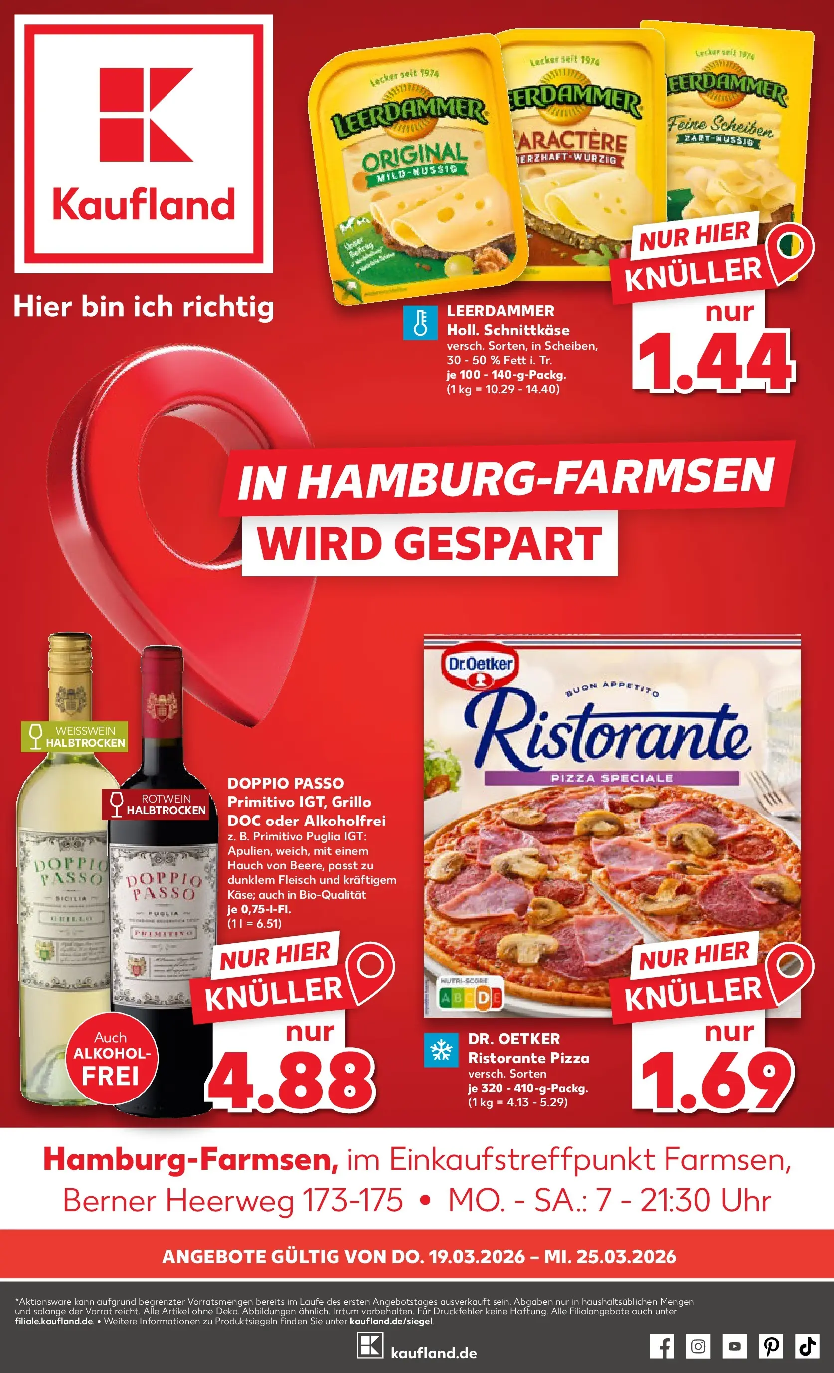 Prospekt Kaufland ab 16.03.2026 » Angebote und Werbung Online | Seite: 13 | Produkte: Weißwein halbtrocken, Leerdammer, Doppio Passo, Pizza Prospekt Kaufland ab 16.03.2026 » Angebote Online zum Blättern | Seite: 13 | Produkte: Weißwein halbtrocken, Leerdammer, Doppio Passo, Pizza