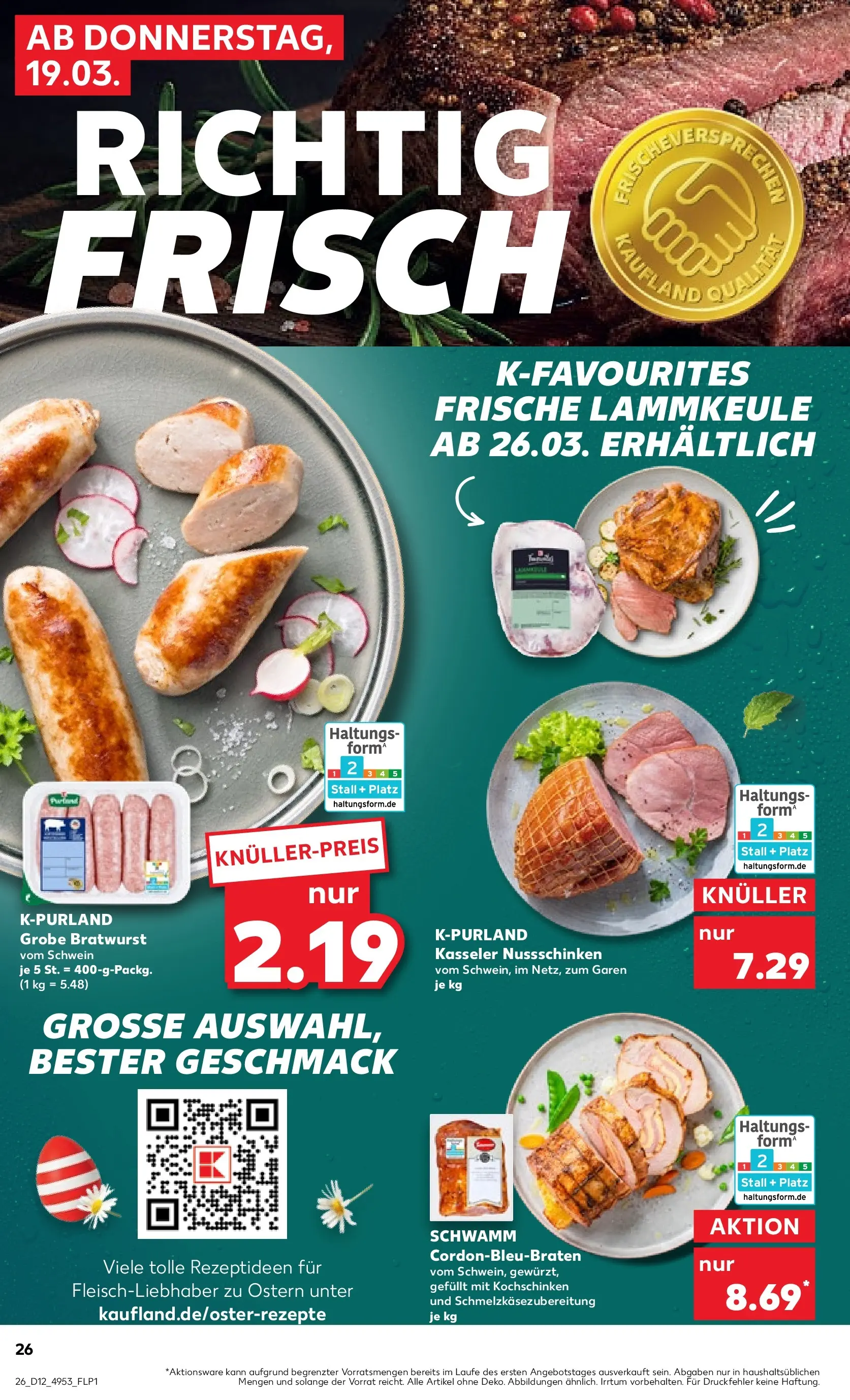 Prospekt Kaufland ab 16.03.2026 » Angebote und Werbung Online | Seite: 42 | Produkte: Lammkeule, Bratwurst Prospekt Kaufland ab 16.03.2026 » Angebote Online zum Blättern | Seite: 42 | Produkte: Lammkeule, Bratwurst