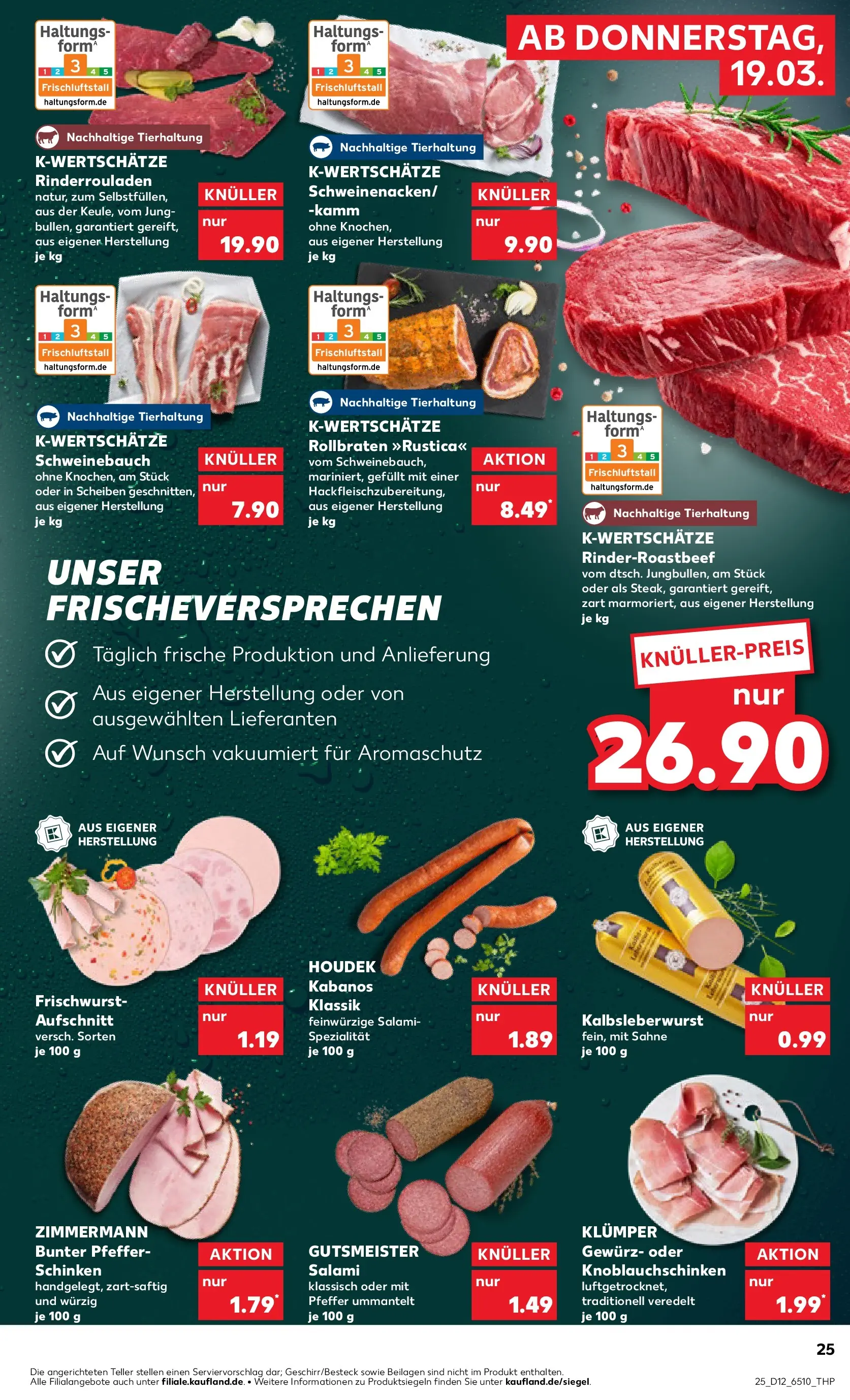 Prospekt Kaufland ab 16.03.2026 » Angebote Online zum Blättern | Seite: 37 | Produkte: Rinderrouladen, Schweinebauch, Pfeffer, Salami