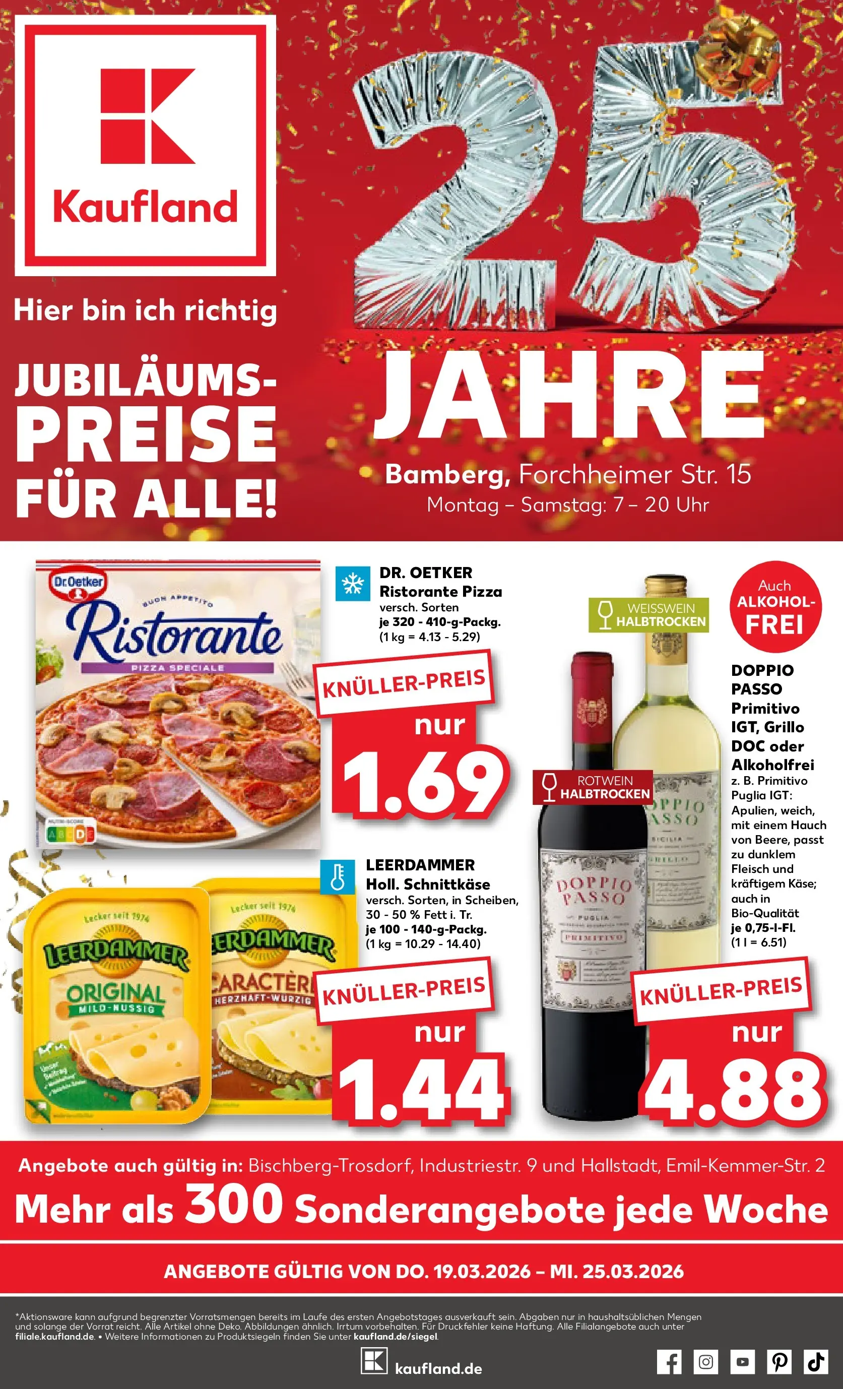 Prospekt Kaufland ab 19.03.2026 » Angebote Online zum Blättern | Seite: 1 | Produkte: Weißwein, Rotwein, Doppio passo primitivo, Doppio Passo