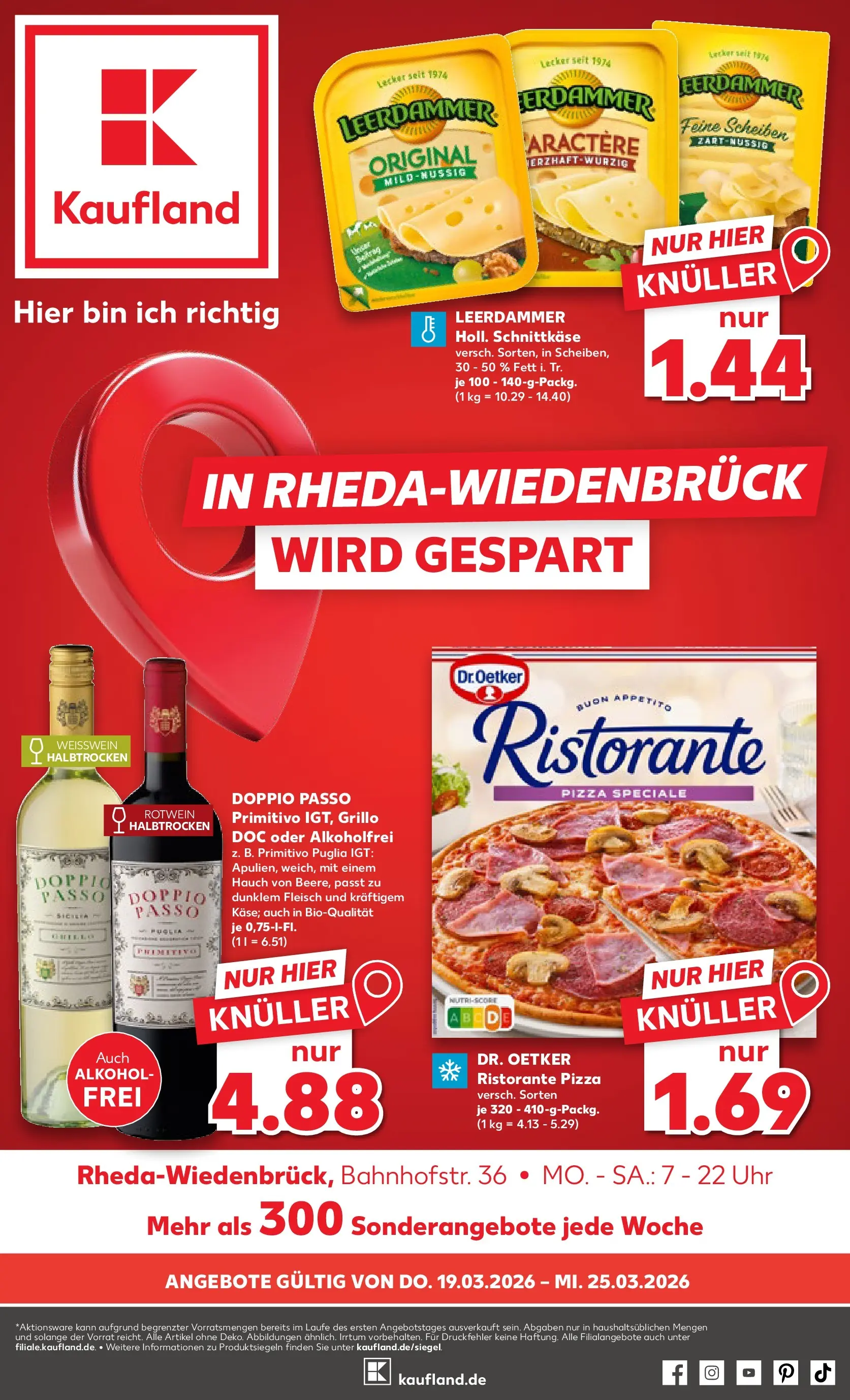 Prospekt Kaufland ab 16.03.2026 » Angebote Online zum Blättern | Seite: 13 | Produkte: Weißwein, Rotwein, Leerdammer, Doppio Passo