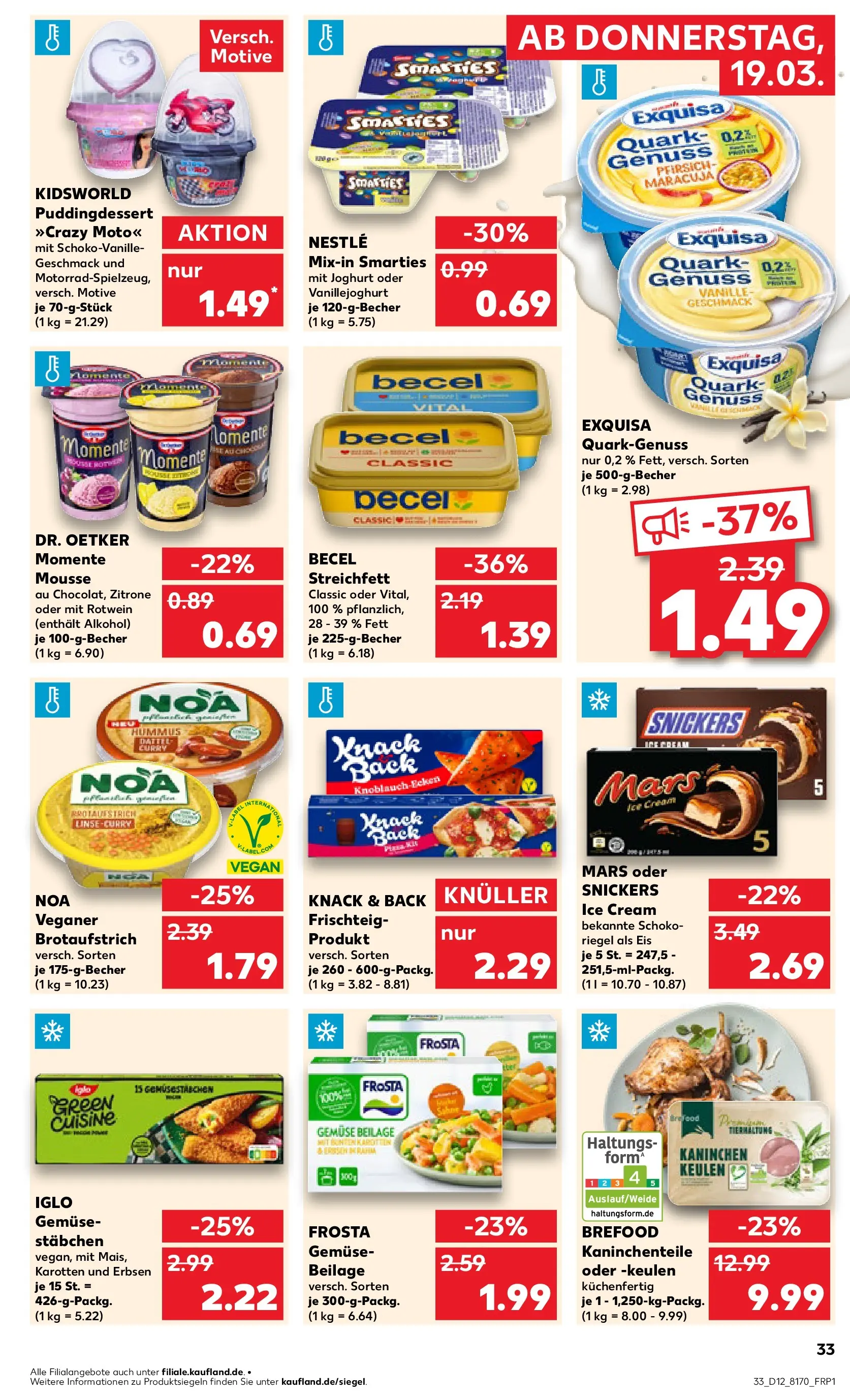 Prospekt Kaufland ab 19.03.2026 » Angebote Online zum Blättern | Seite: 33 | Produkte: Iglo, Snickers, Gemüse, Zitrone