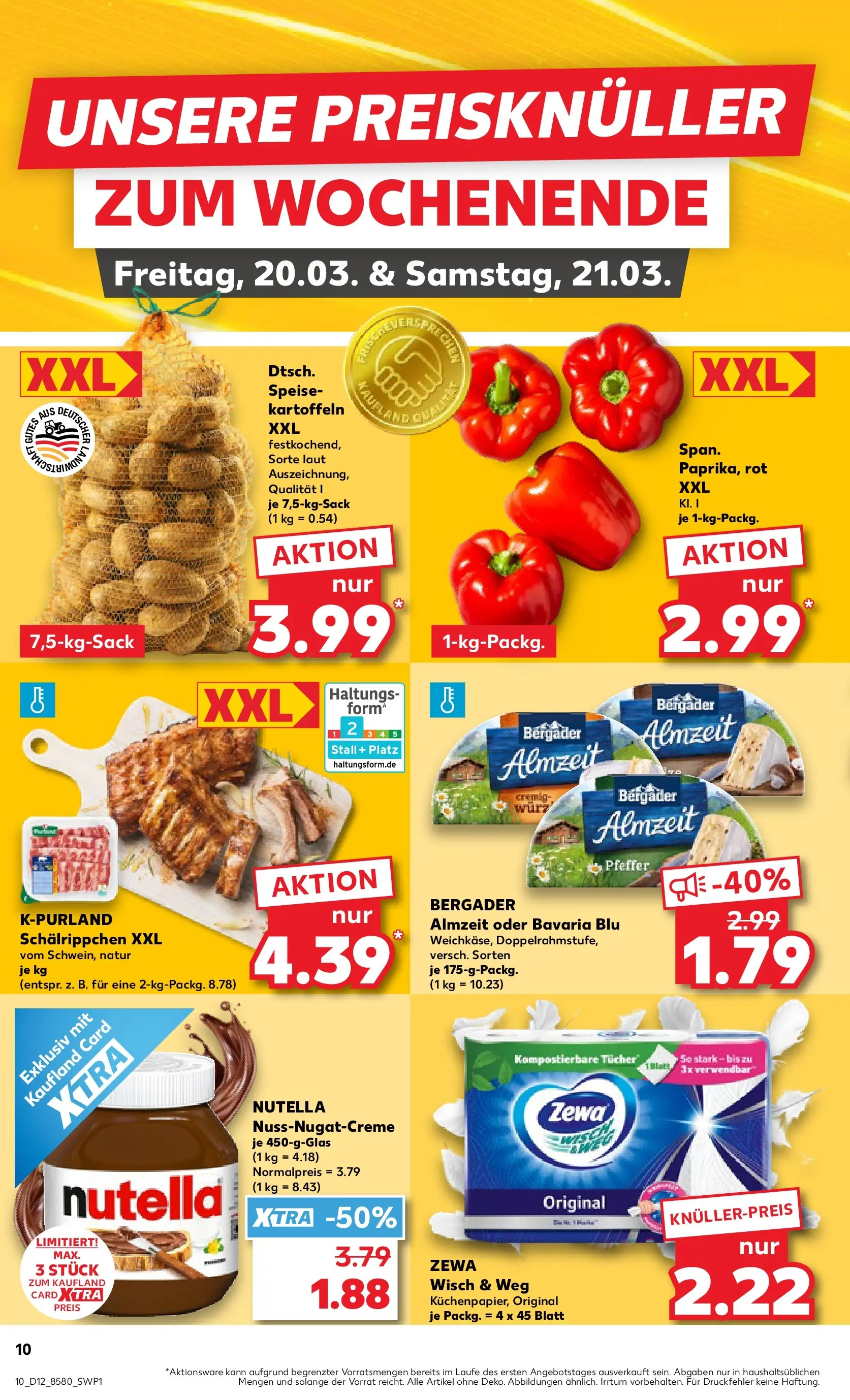 Prospekt Kaufland ab 18.03.2026 » Angebote Online zum Blättern | Seite: 10 | Produkte: Zewa, Nutella, Kartoffeln, Pfeffer