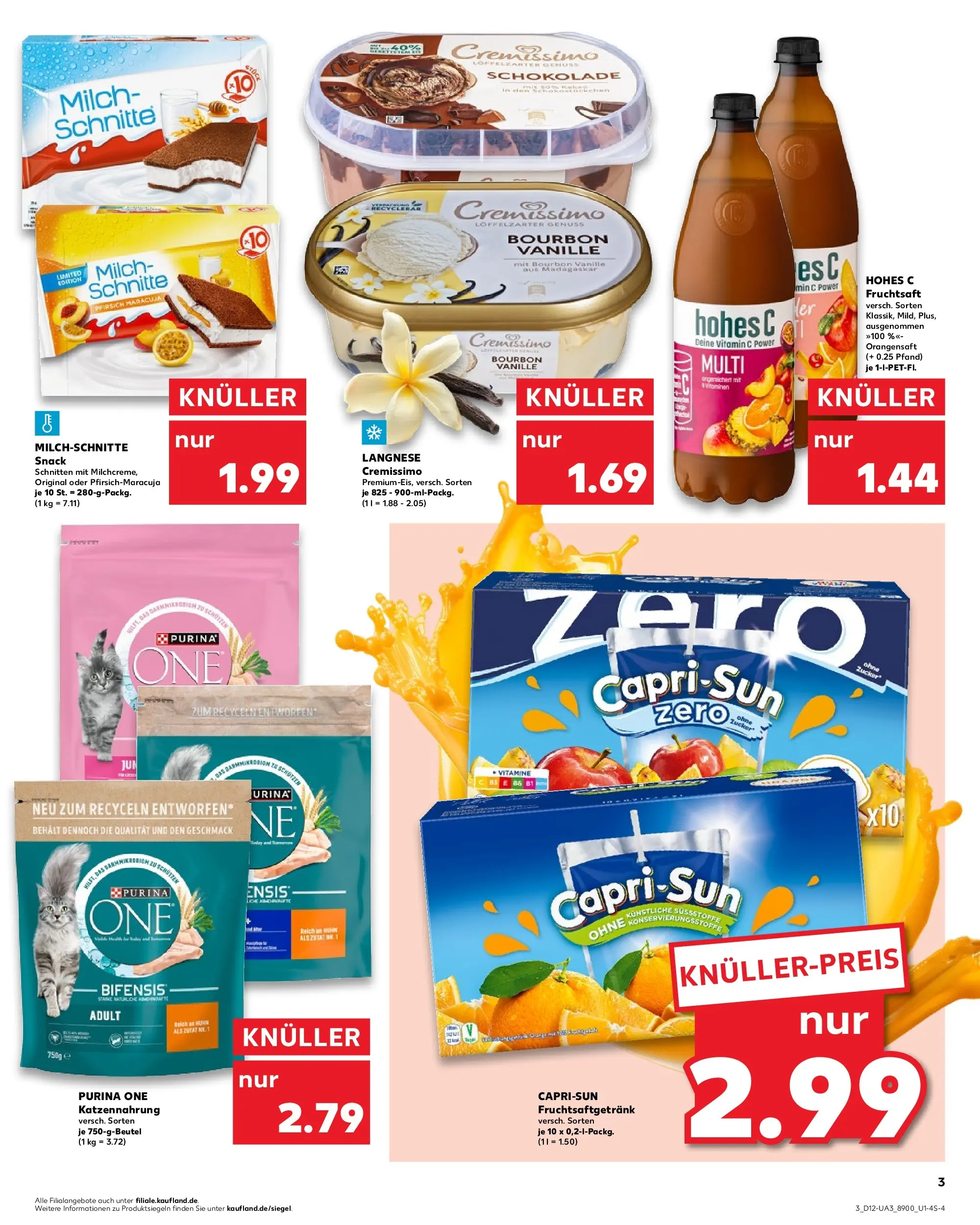 Prospekt Kaufland ab 16.03.2026 » Angebote und Werbung Online | Seite: 15 | Produkte: Purina one, Langnese cremissimo, Orangensaft, Fruchtsaft Prospekt Kaufland ab 16.03.2026 » Angebote Online zum Blättern | Seite: 15 | Produkte: Purina one, Langnese cremissimo, Orangensaft, Fruchtsaft