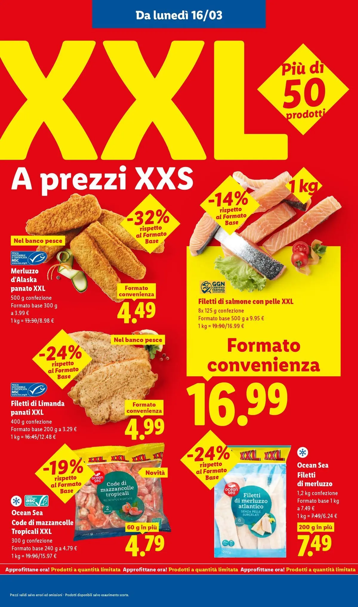 LIDL volantino della prossima settimana dal ﻿15/03/2026﻿ 📣 | Pagina: 2 | Prodotti: Salmone, Pesce, Merluzzo, Mazzancolle