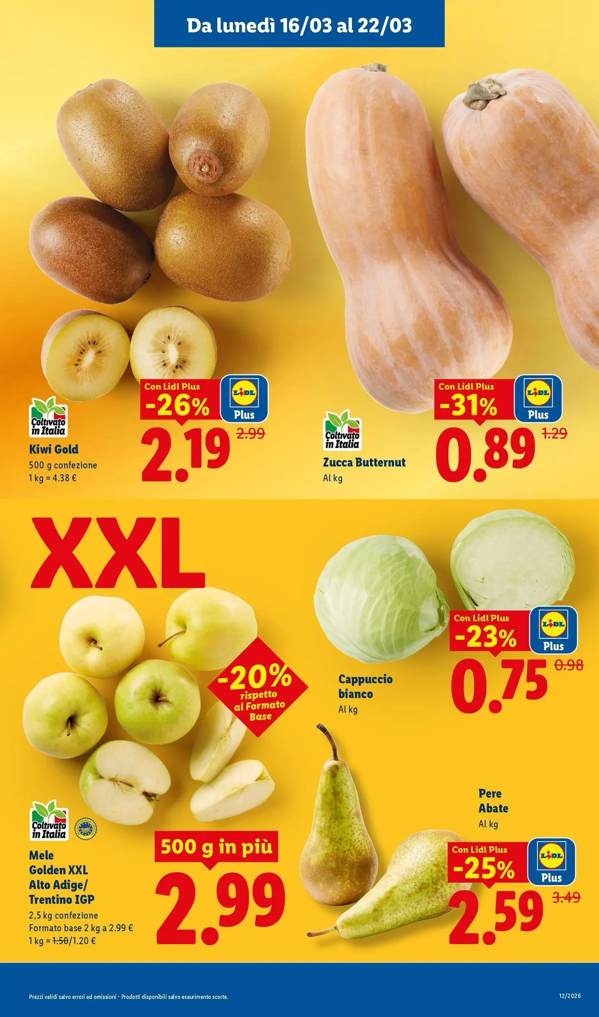 LIDL volantino della prossima settimana dal ﻿15/03/2026﻿ 📣 | Pagina: 7 | Prodotti: Mele, Kiwi, Zucca, Cappuccio