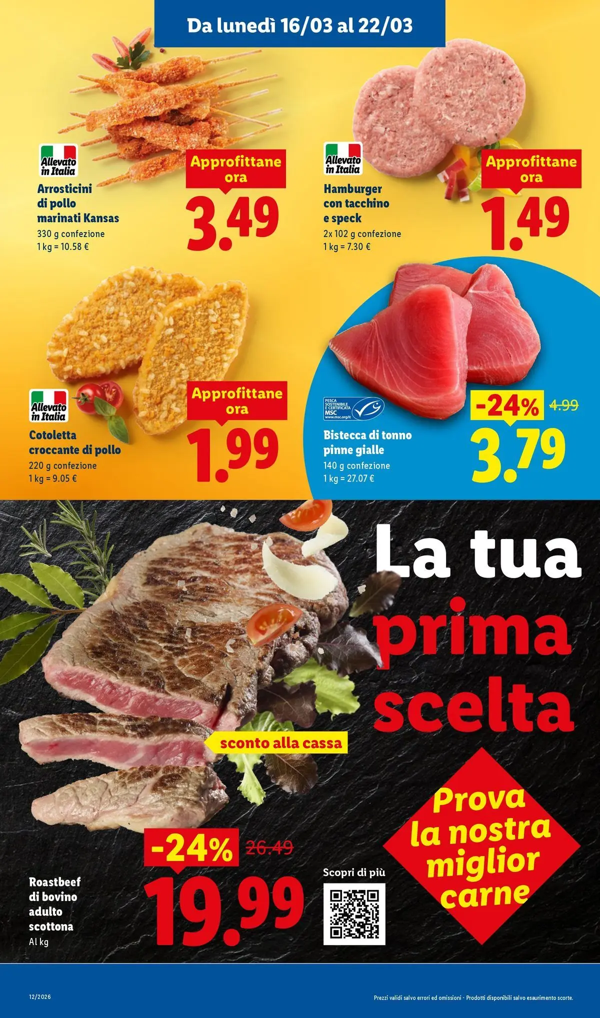 LIDL volantino della prossima settimana dal ﻿15/03/2026﻿ 📣 | Pagina: 9 | Prodotti: Speck, Pollo, Pesca, Arrosticini