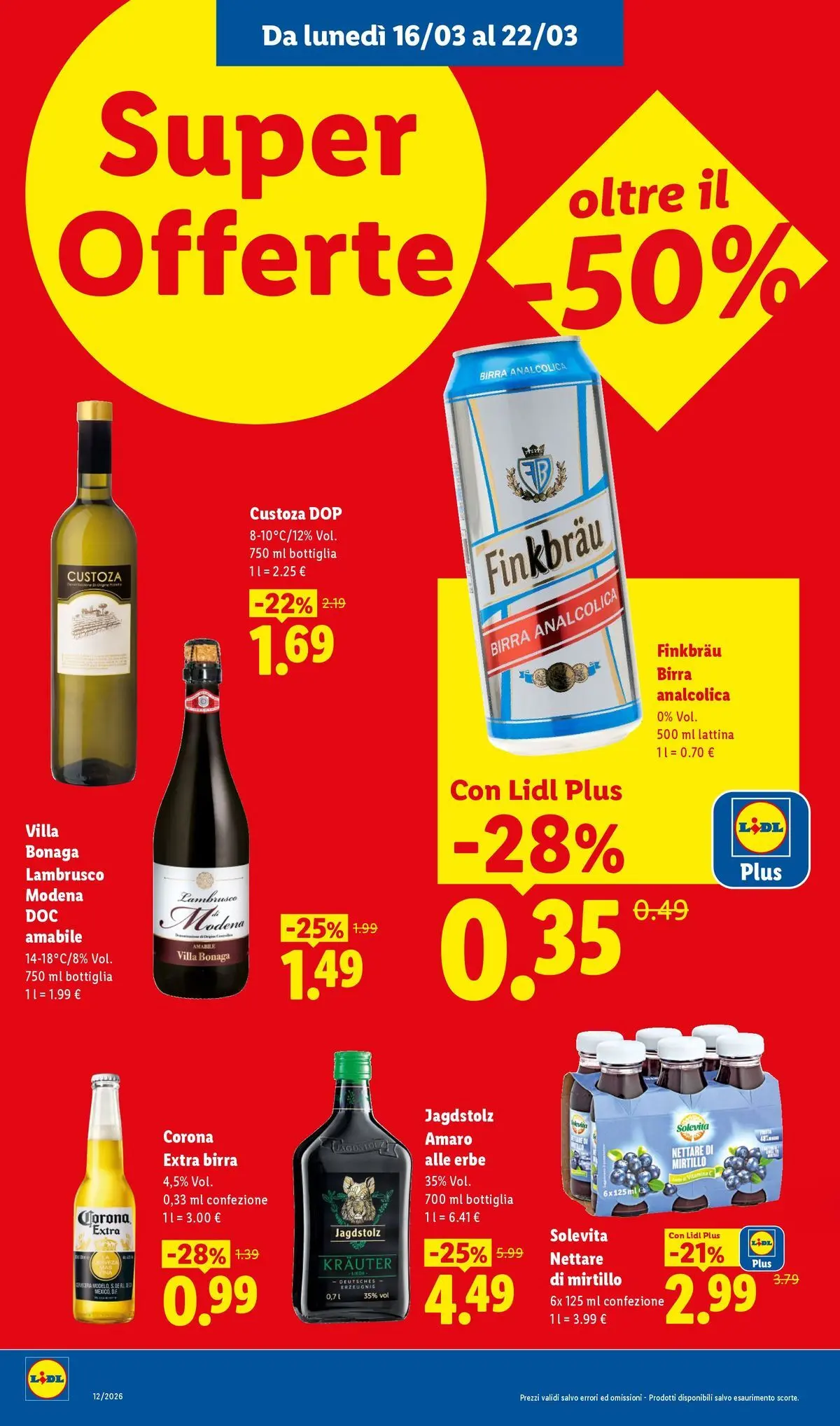 LIDL volantino della prossima settimana dal ﻿15/03/2026﻿ 📣 | Pagina: 20 | Prodotti: Birra, Bottiglia, Amaro
