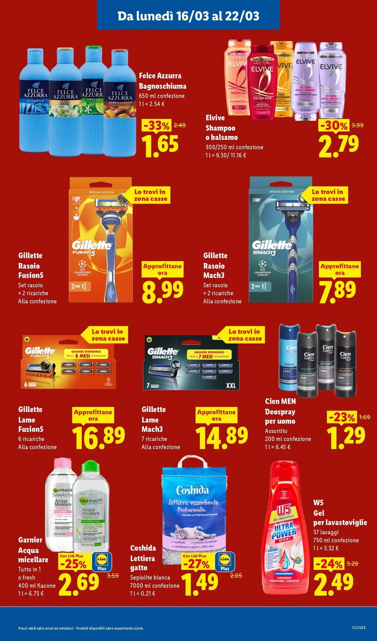 LIDL volantino della prossima settimana dal ﻿15/03/2026﻿ 📣 | Pagina: 23 | Prodotti: Balsamo, Acqua micellare, Rasoio, Lavastoviglie