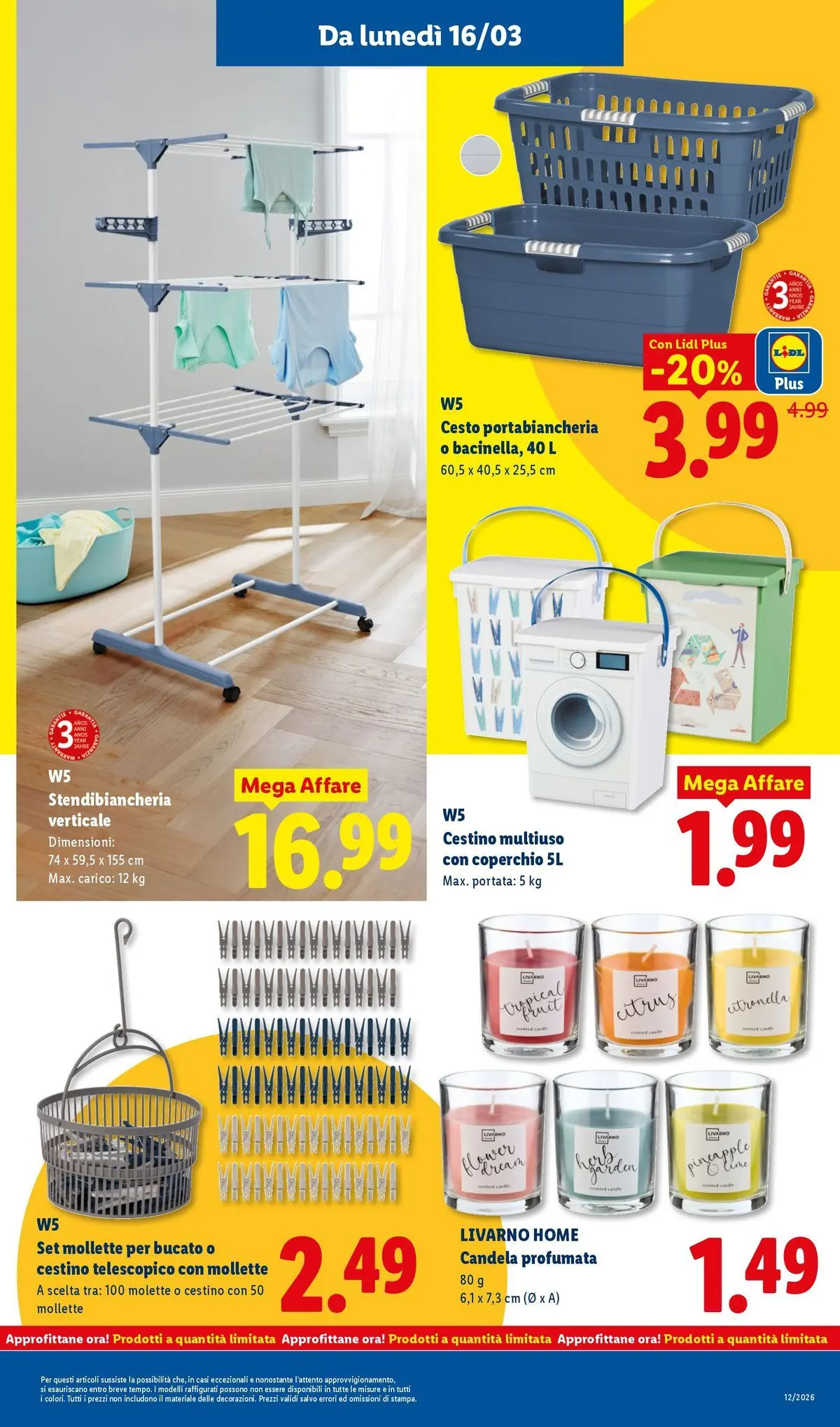 LIDL volantino della prossima settimana dal ﻿15/03/2026﻿ 📣 | Pagina: 27 | Prodotti: Stendibiancheria, Cestino, Candela, Portabiancheria