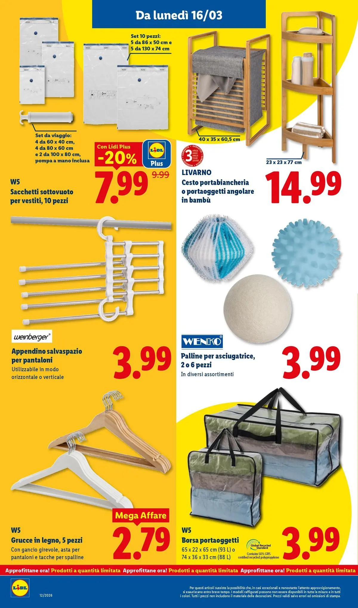LIDL volantino della prossima settimana dal ﻿15/03/2026﻿ 📣 | Pagina: 28 | Prodotti: Pantaloni, Borsa, Grucce, Portabiancheria
