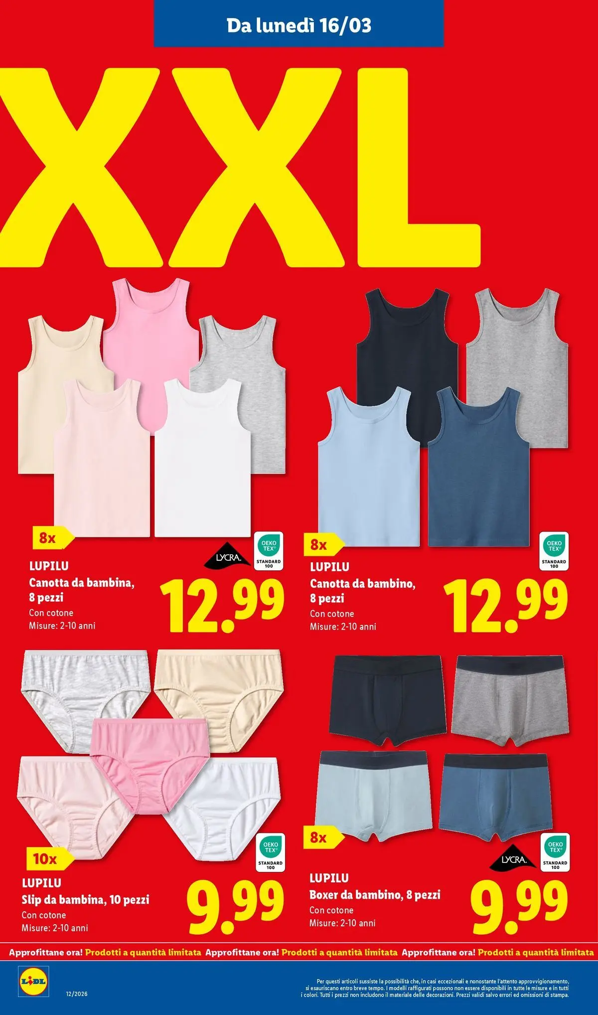 LIDL volantino della prossima settimana dal ﻿15/03/2026﻿ 📣 | Pagina: 32 | Prodotti: Canotta, Slip, Boxer