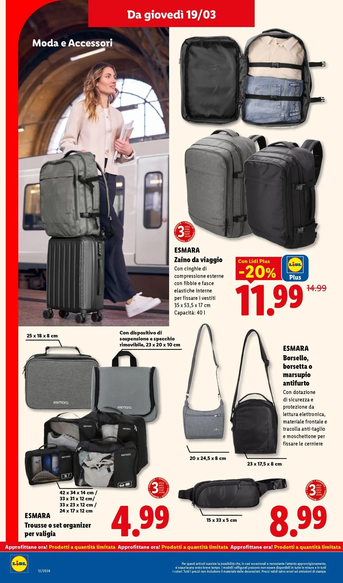 LIDL volantino della prossima settimana dal ﻿15/03/2026﻿ 📣 | Pagina: 42 | Prodotti: Borsetta, Zaino, Valigia, Specchio