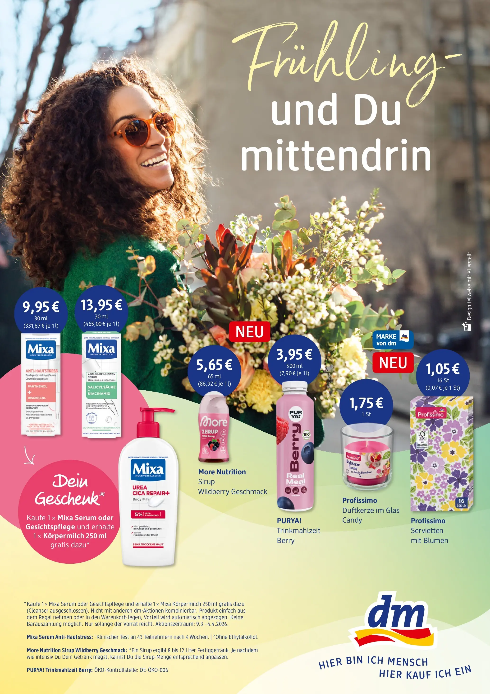 dm drogerie prospekt Gomaringen (ab 12.03.2026) zum Blättern | Seite: 1 | Produkte: Regal, Blumen, Körpermilch, Body Milk