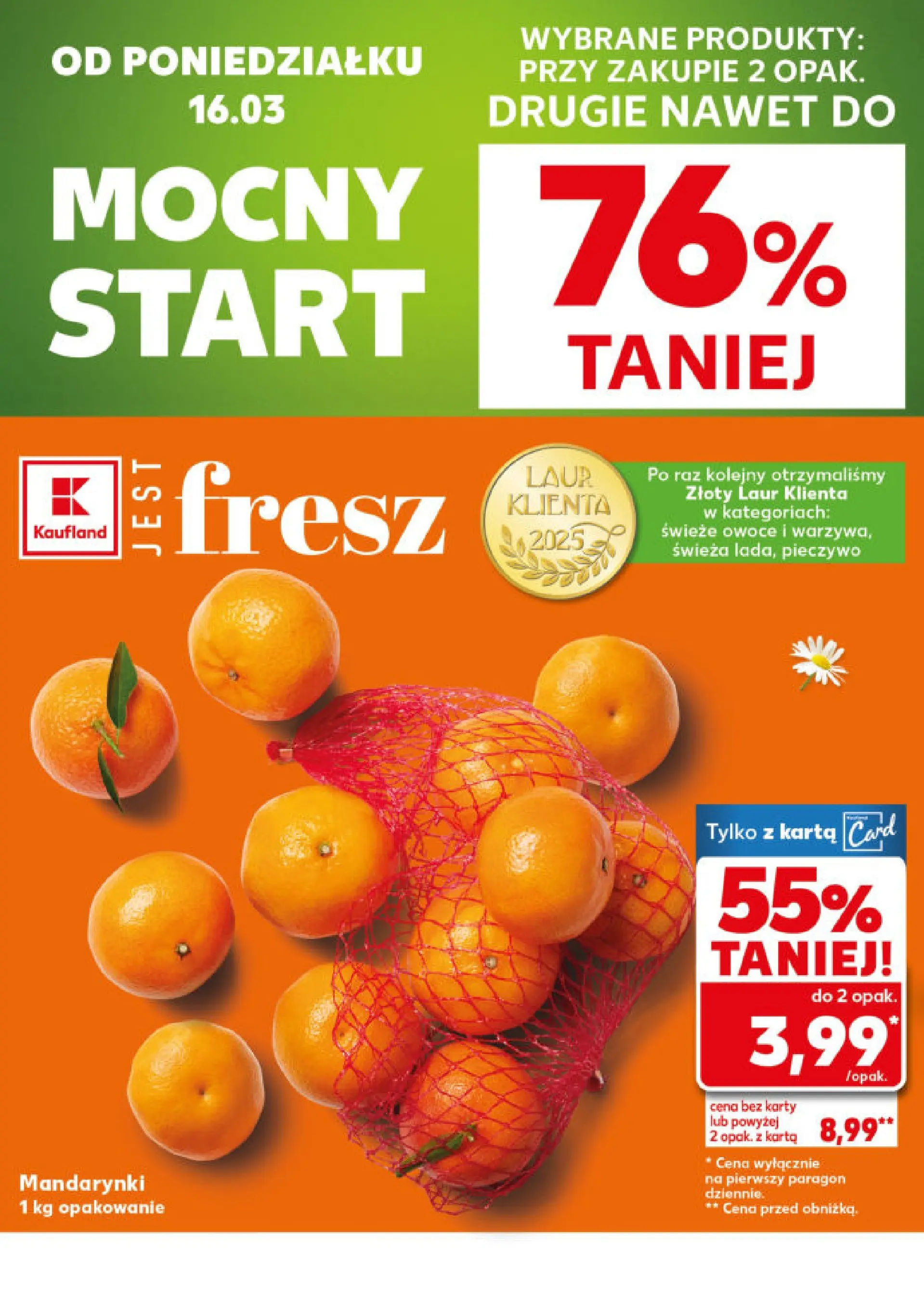 Kaufland - Kaufland Mocny Start  ważne do 18.03 od 15.03.2026 - od jutra PDF | Strona: 2 | Produkty: Pieczywo, Karta, Mandarynki, Owoce
