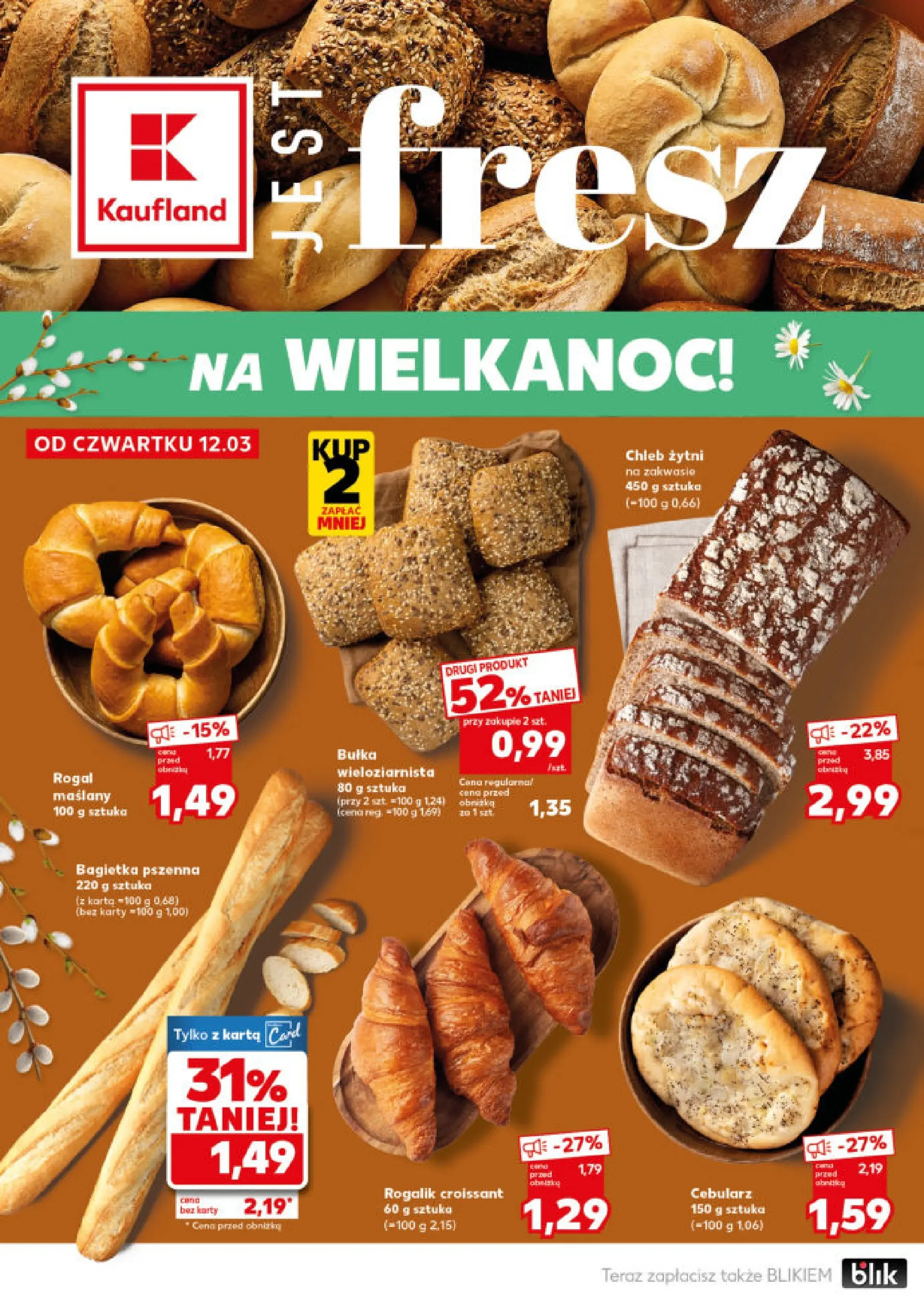 Kaufland - Kaufland Mocny Start  ważne do 18.03 od 15.03.2026 - od jutra PDF | Strona: 18 | Produkty: Karta, Chleb żytni, Bułka, Chleb
