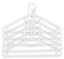 JYSK Закачалки TRYGVE бели 5 бр./к-т