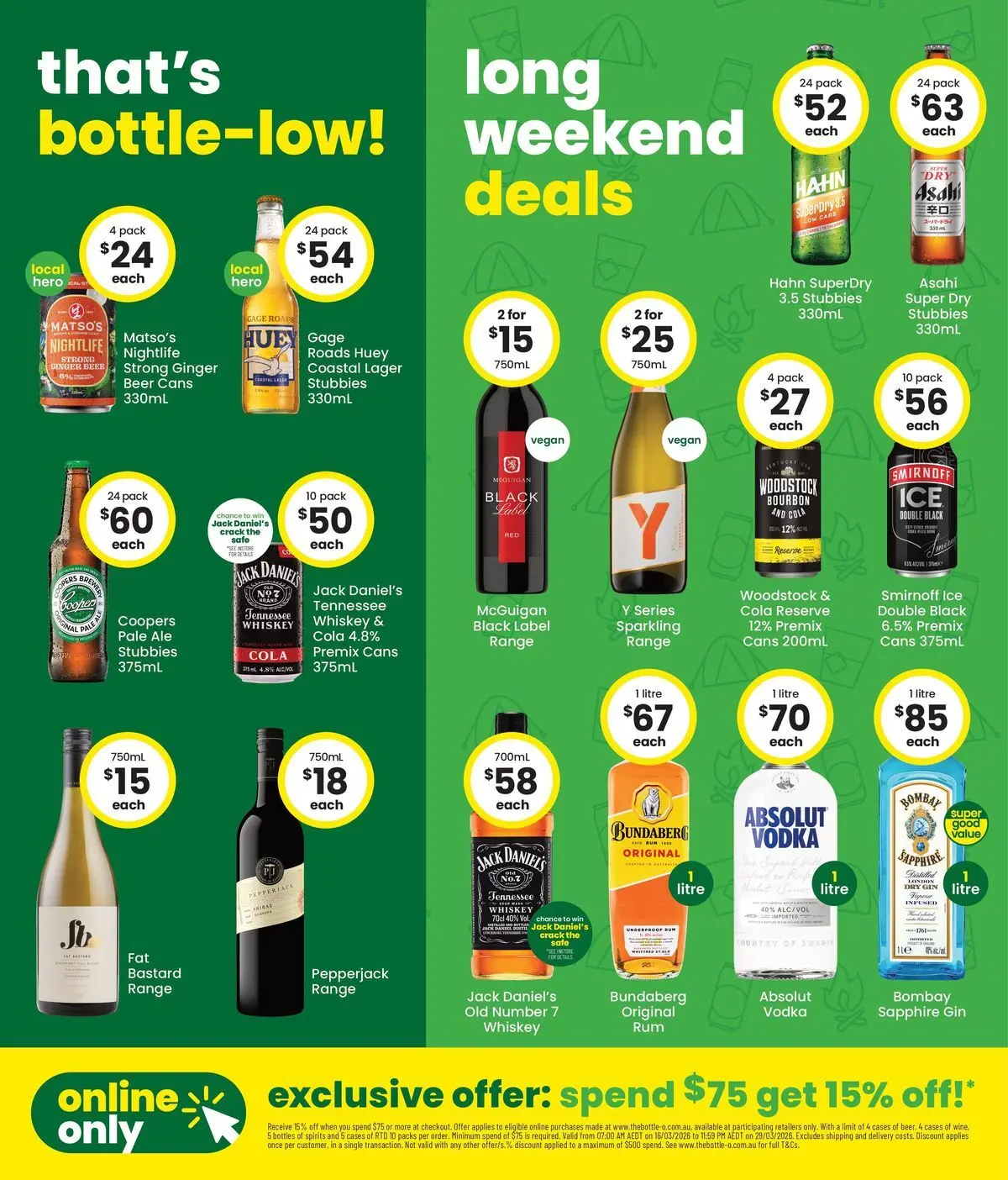 The Bottle-O - Good Value Booze, For The Long Weekend. 16/03 - 15/03/2026 > weekly / monthly specials | Page: 2 | Products: Bourbon, Vodka, Whiskey, Safe