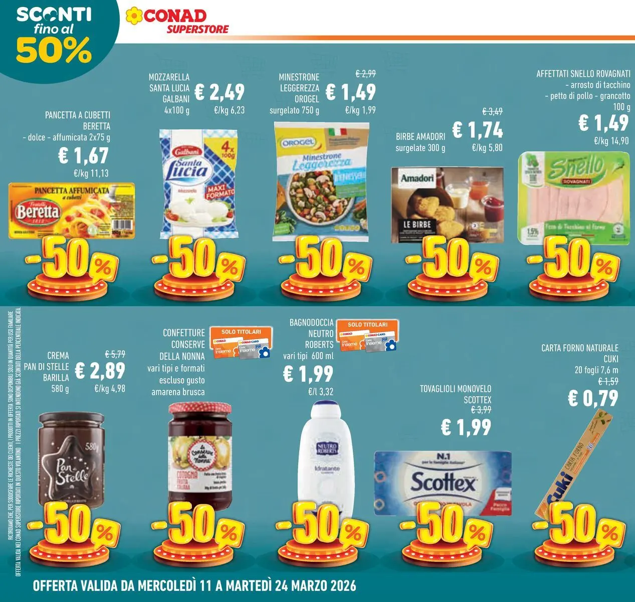 Volantino Conad dal 11/03/2026 > Anteprima | Pagina: 8 | Prodotti: Pollo, Mozzarella, Forno, Carta forno