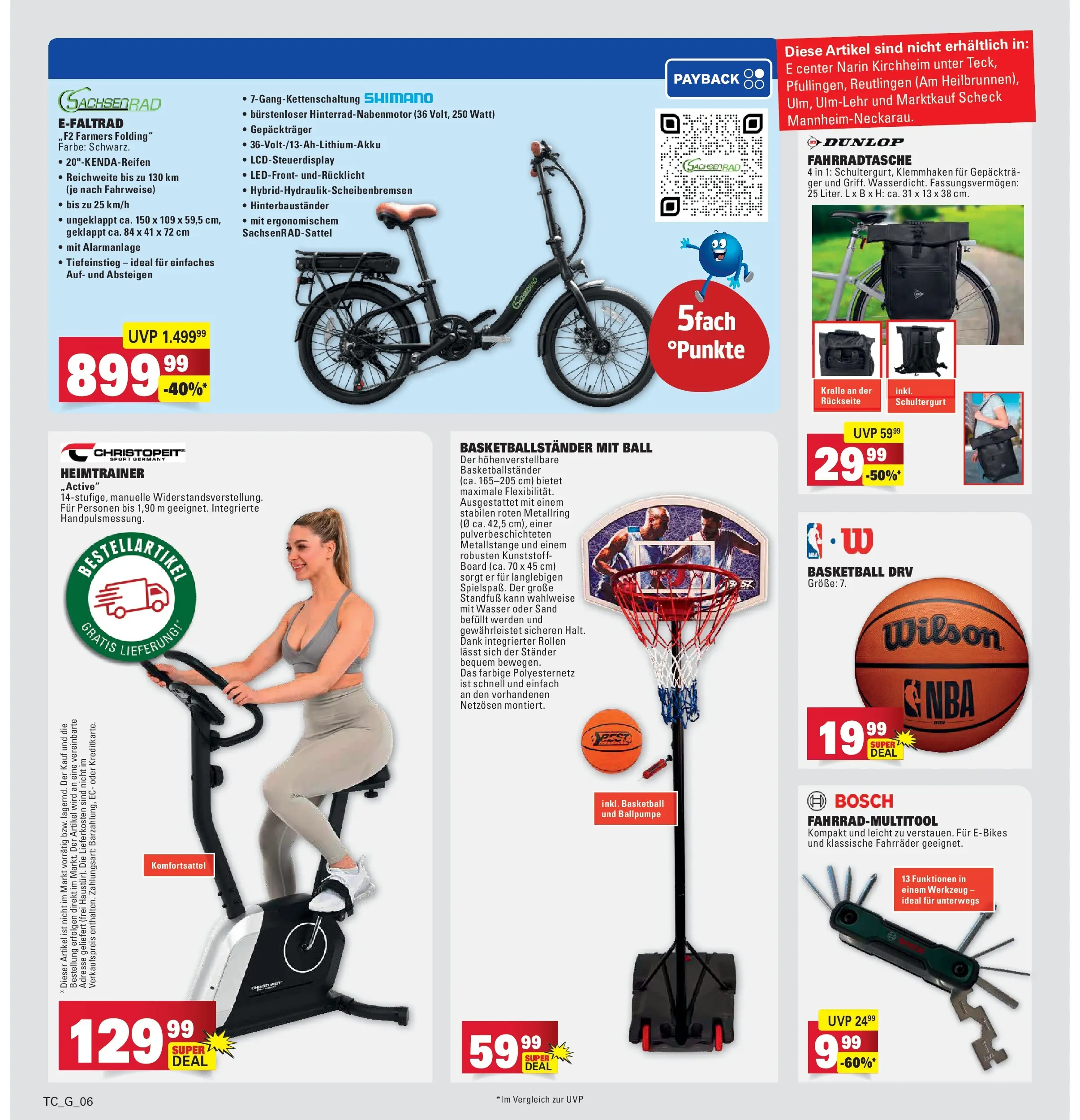 Marktkauf - Marktkauf: Wochenangebote (ab 15.03.2026) » Angebote online | Seite: 36 | Produkte: Bosch, Heimtrainer, Wasser, Basketball