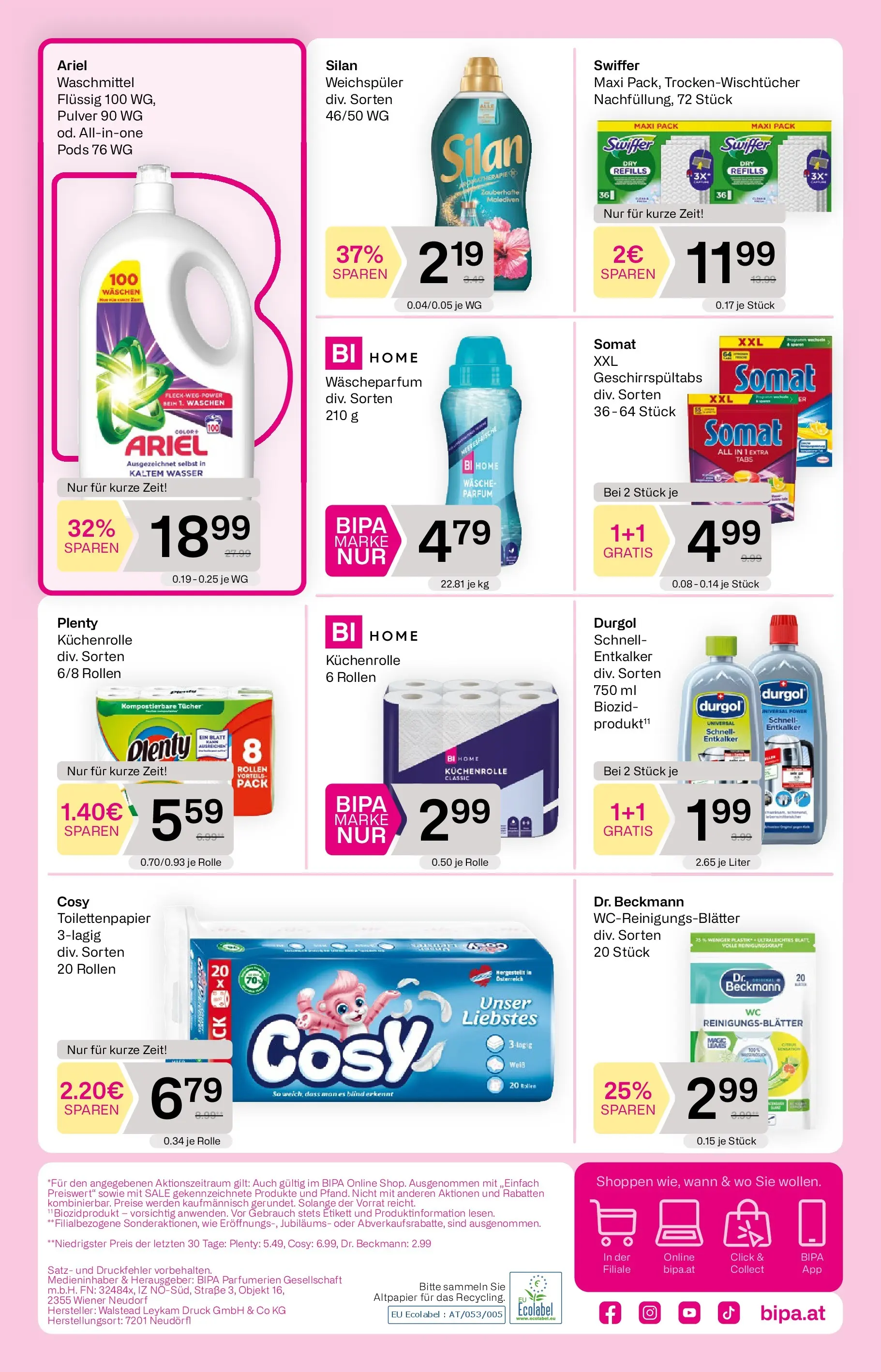 Bipa Flugblatt  von 19.03.2026 - Aktuelle Angebote | Seite: 12 | Produkte: Wasser, Parfüm, Weichspüler, Waschmittel