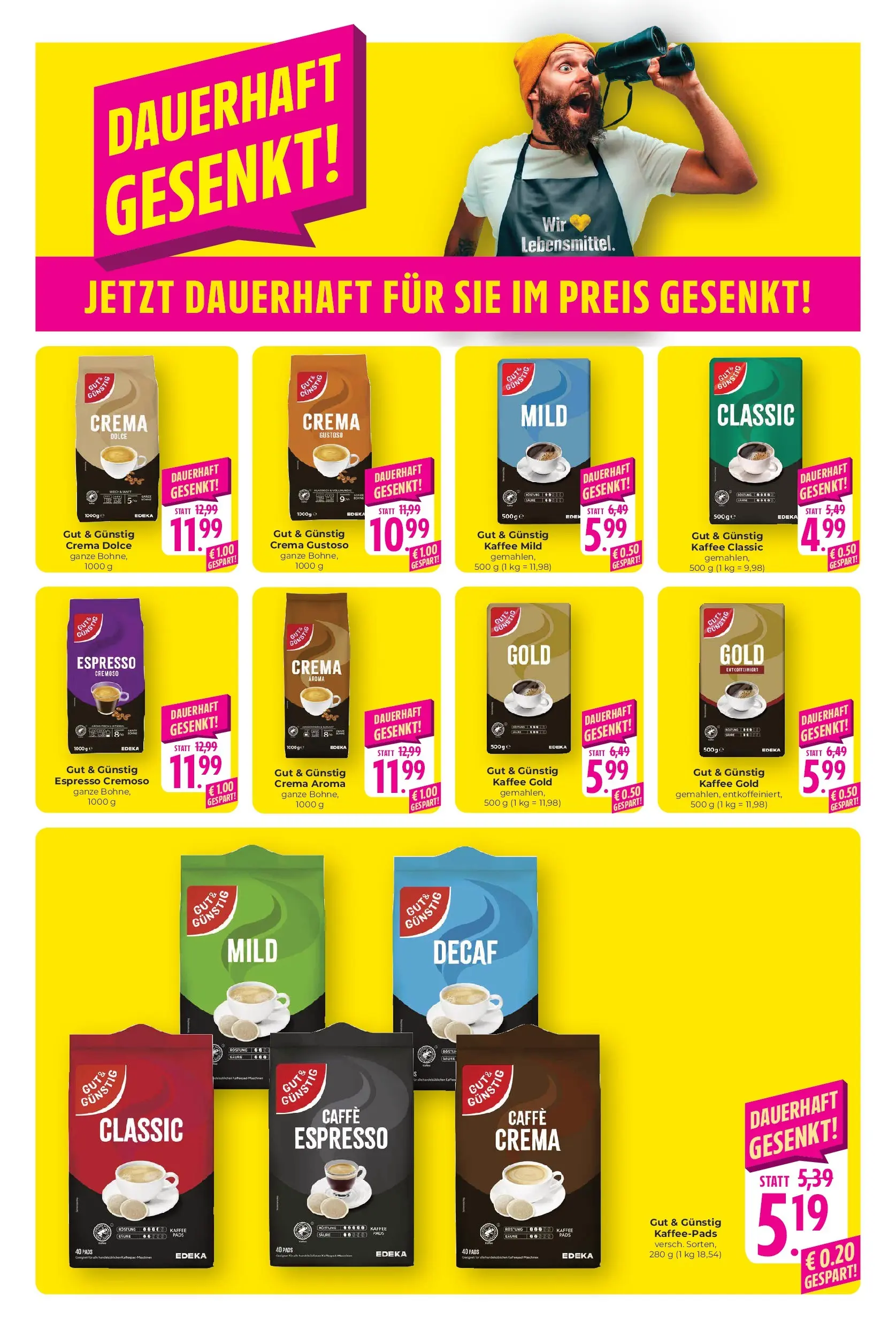 Angebote - Hieber's Frischecenter: Meine Woche (ab 15.03.2026) zum Blättern | Seite: 19 | Produkte: Kaffeepads, Kaffee