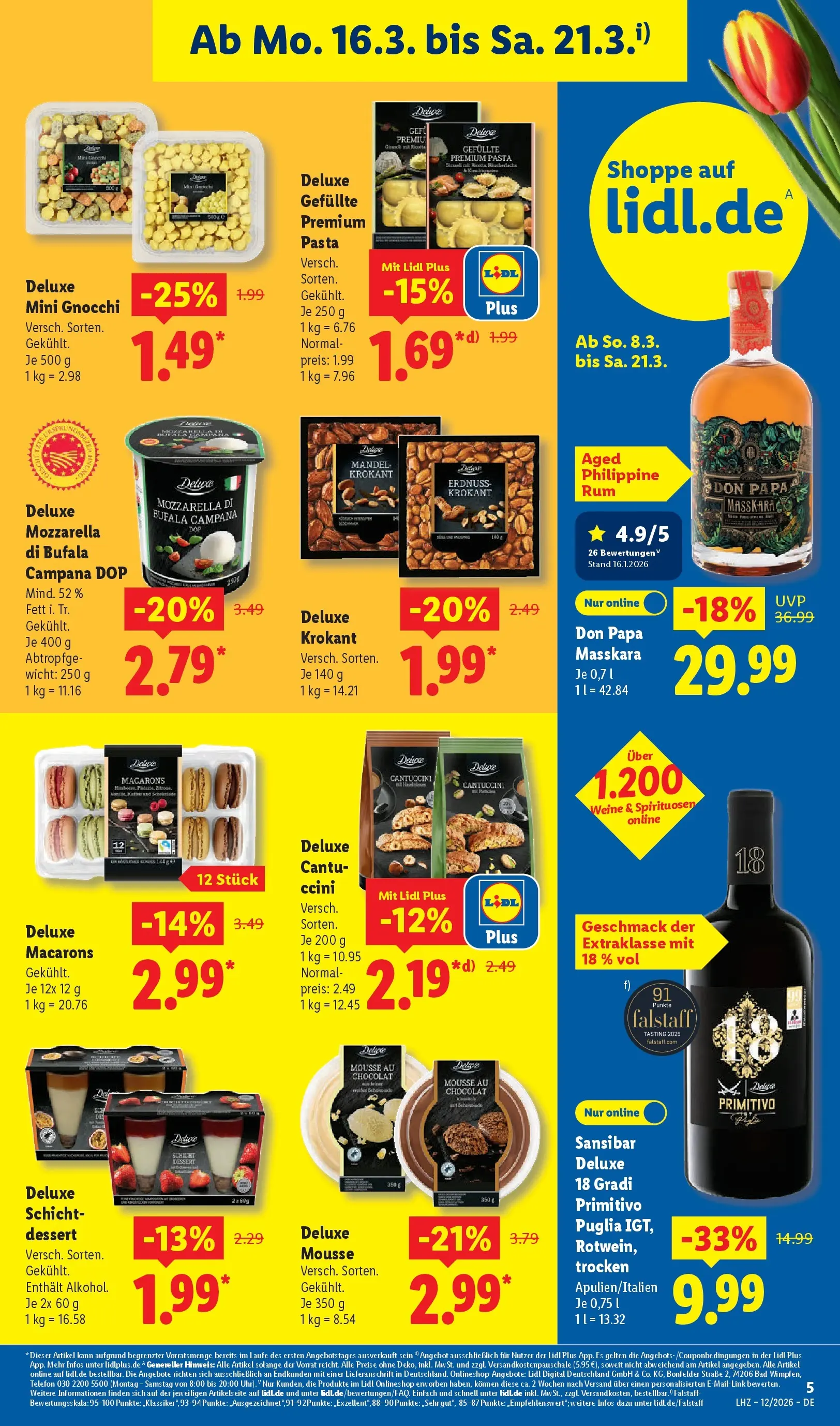 Lidl Prospekt Hof-innenstadt (ab 16.03.2026) zum Blättern » Angebote | Seite: 11 | Produkte: Schokolade, Mozzarella, Pasta, Telefon