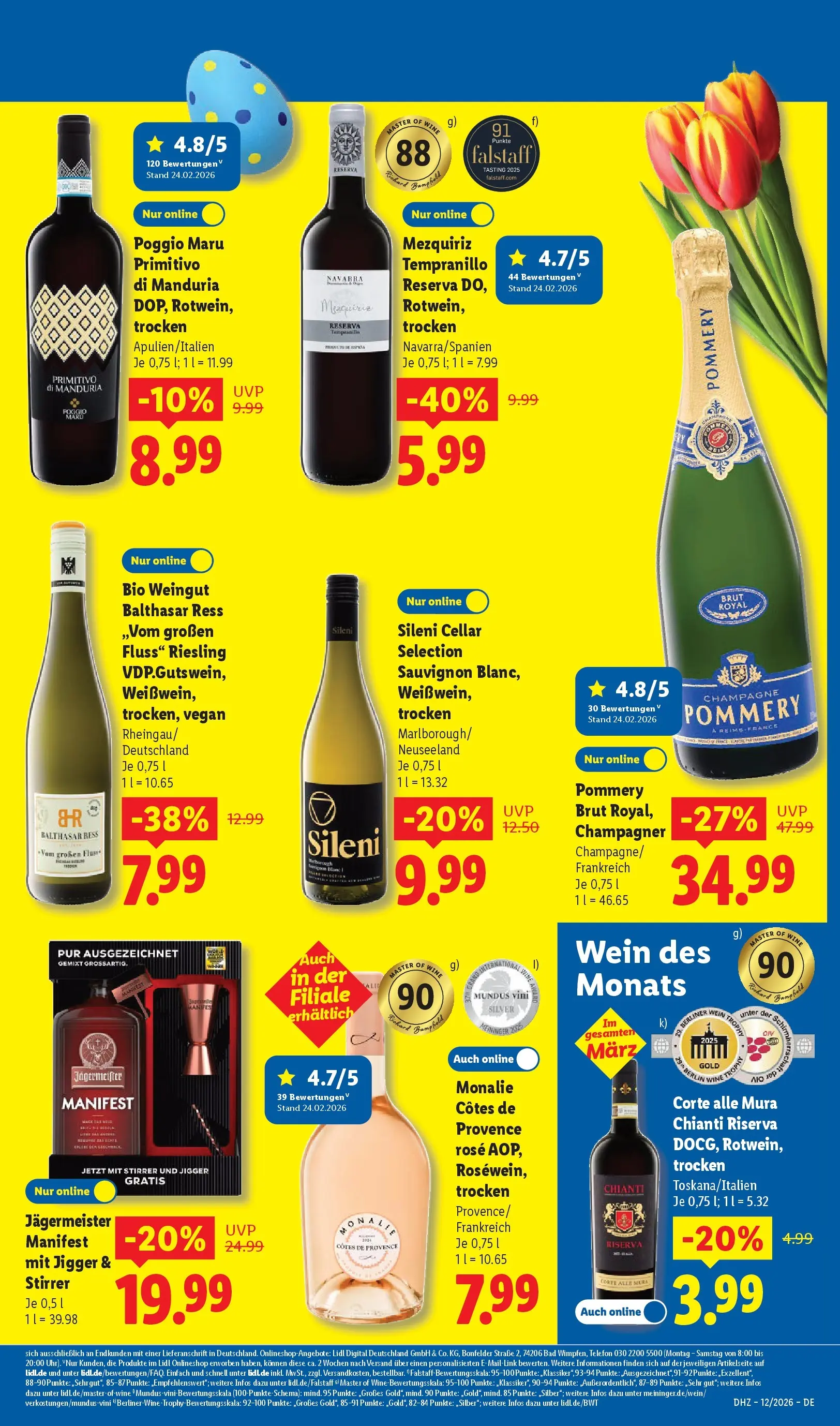 Lidl Prospekt Hof-innenstadt (ab 16.03.2026) zum Blättern » Angebote | Seite: 17 | Produkte: Berliner, Bad, Jägermeister, Wein