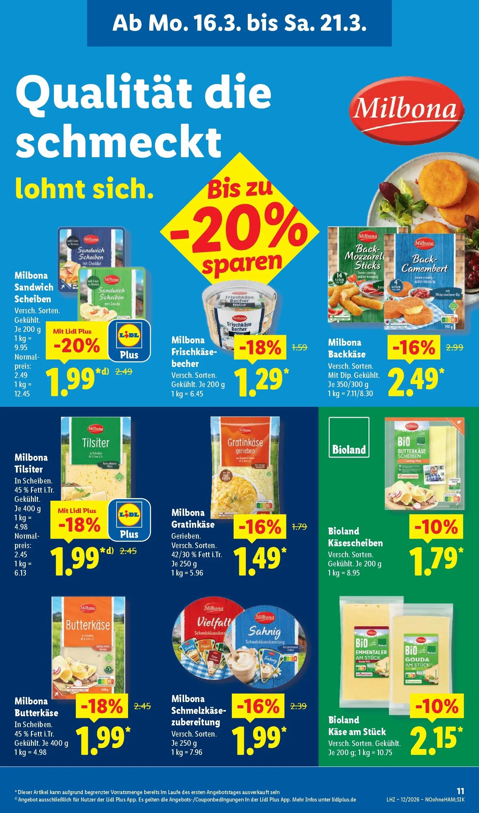 Lidl Prospekt Wahlstedt (ab 16.03.2026) zum Blättern » Angebote | Seite: 19 | Produkte: Käse, Gouda, Frischkase