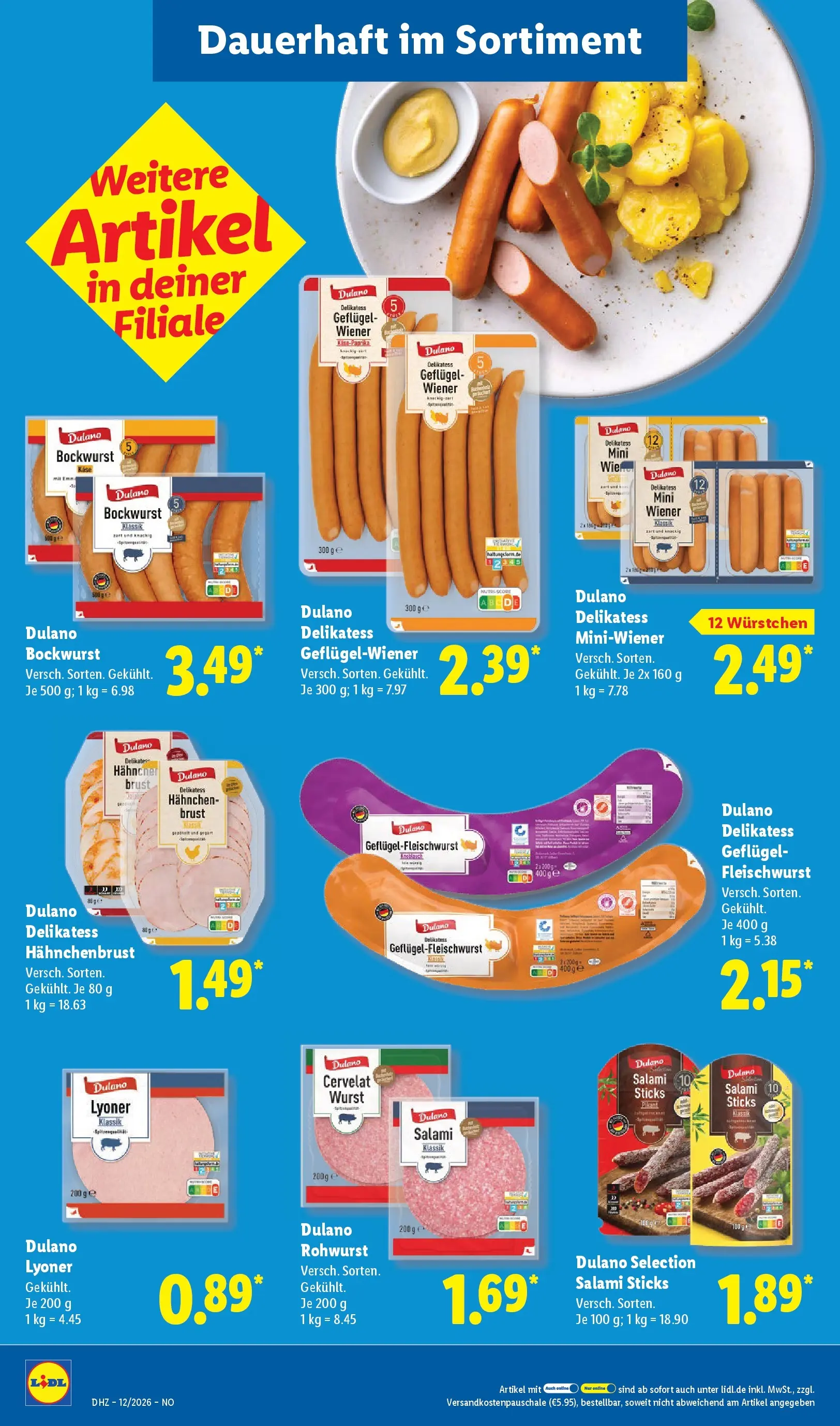 Lidl Prospekt Wahlstedt (ab 16.03.2026) zum Blättern » Angebote | Seite: 20 | Produkte: Hahnchen, Wurst, Salami, Hahnchenbrust