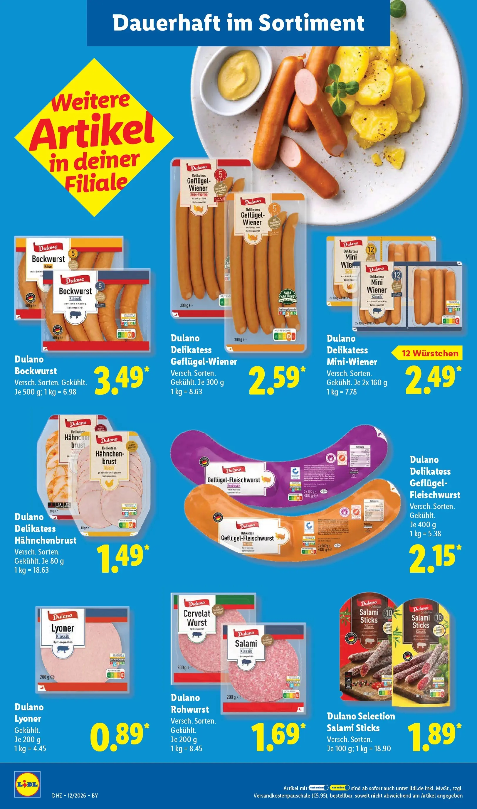 Lidl Prospekt Hof-innenstadt (ab 16.03.2026) zum Blättern » Angebote | Seite: 24 | Produkte: Bockwurst, Hahnchen, Käse, Hahnchenbrust