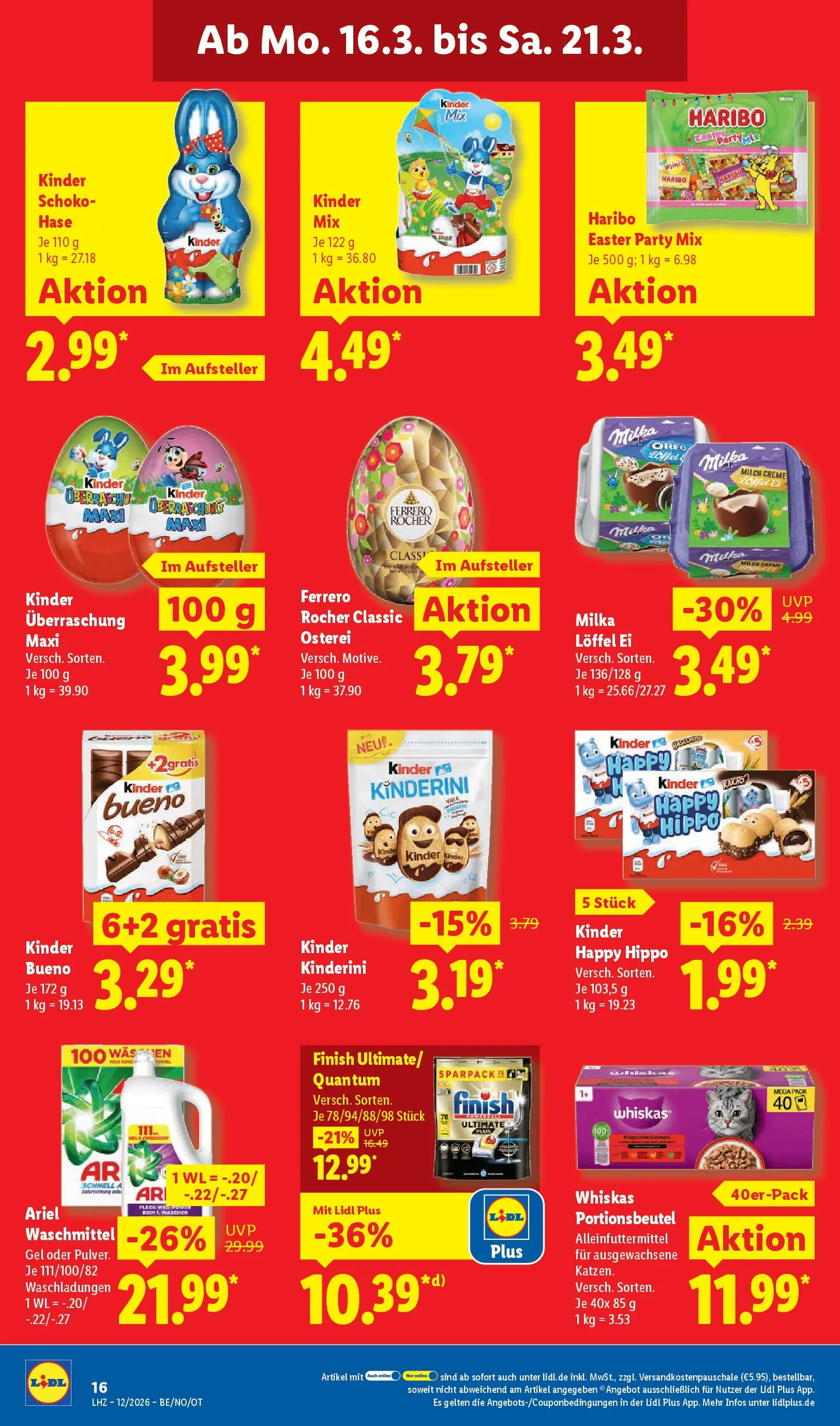 Lidl Prospekt Senftenberg (ab 16.03.2026) zum Blättern » Angebote | Seite: 30 | Produkte: Haribo, Milka, Waschmittel, Whiskas
