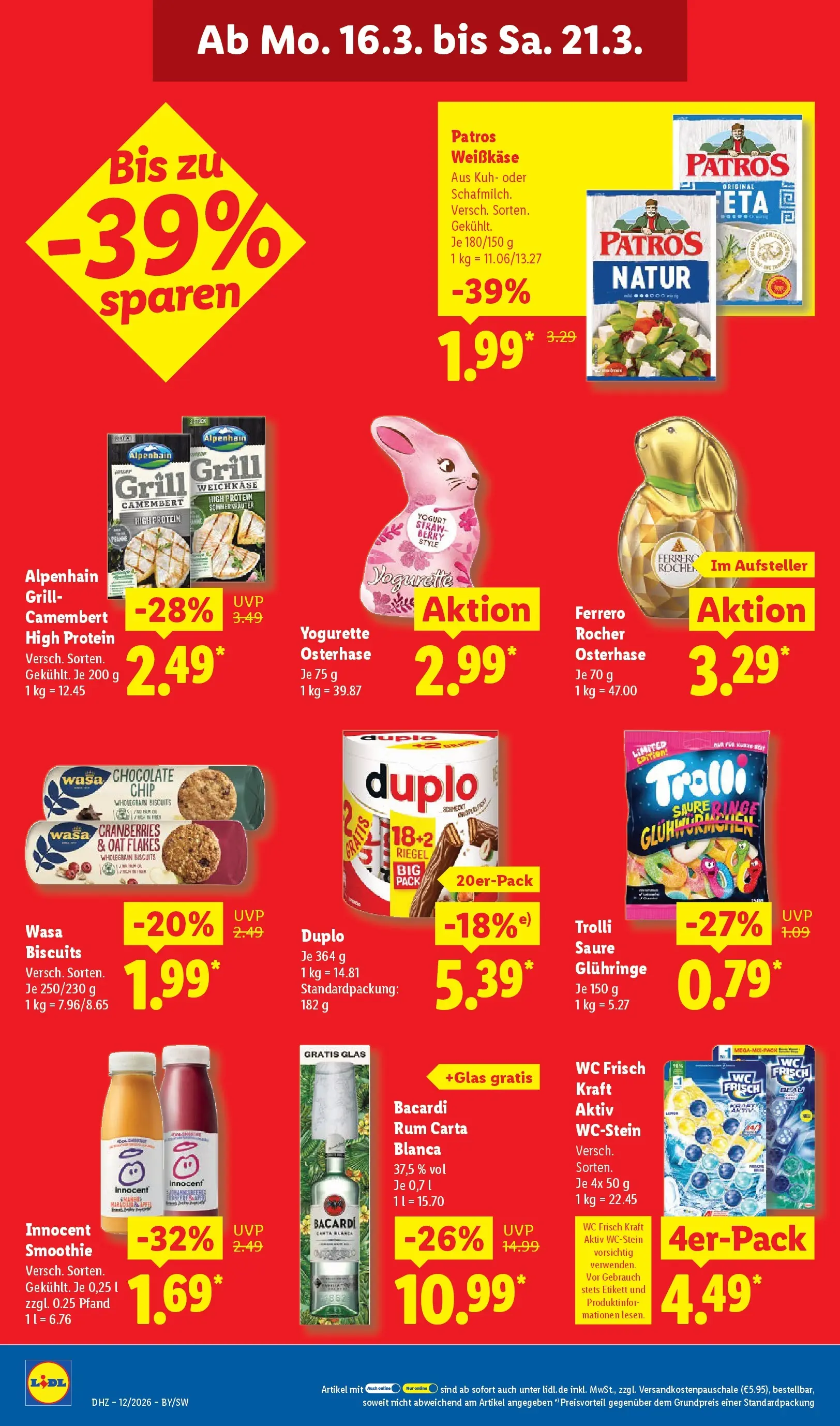 Lidl Prospekt Hof-innenstadt (ab 16.03.2026) zum Blättern » Angebote | Seite: 32 | Produkte: Grill, Yogurette, Patros, Wc frisch