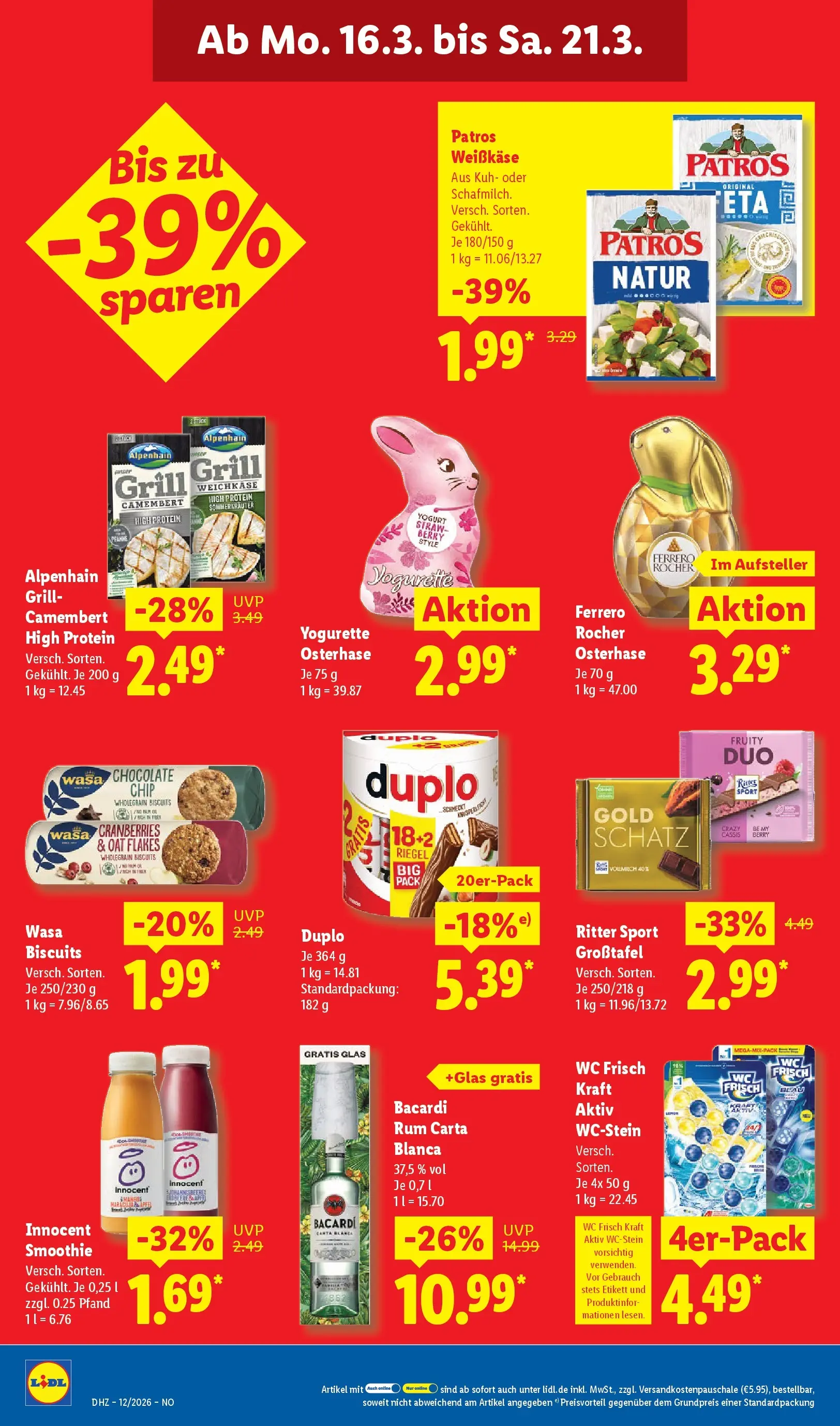 Lidl Prospekt Wahlstedt (ab 16.03.2026) zum Blättern » Angebote | Seite: 28 | Produkte: Grill, Yogurette, Ritter sport, Wc frisch