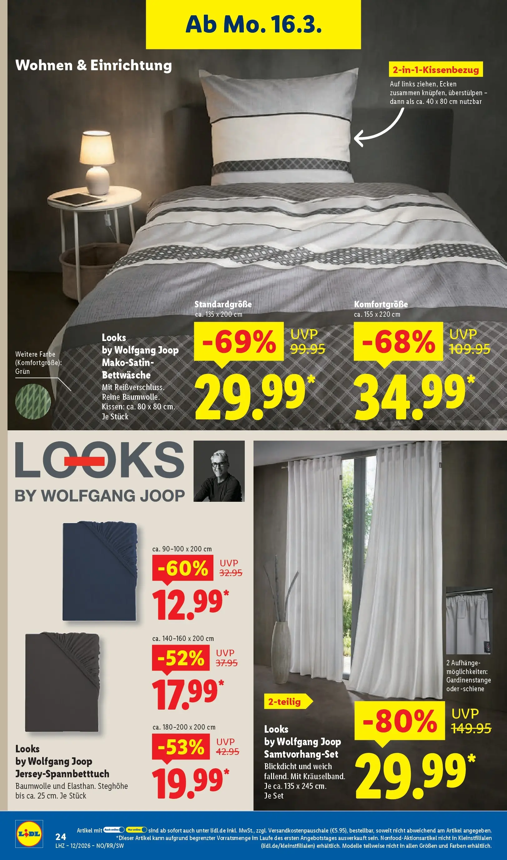 Lidl Prospekt Villingen-schwenningen (ab 16.03.2026) zum Blättern » Angebote | Seite: 40 | Produkte: Kissen, Bettwäsche