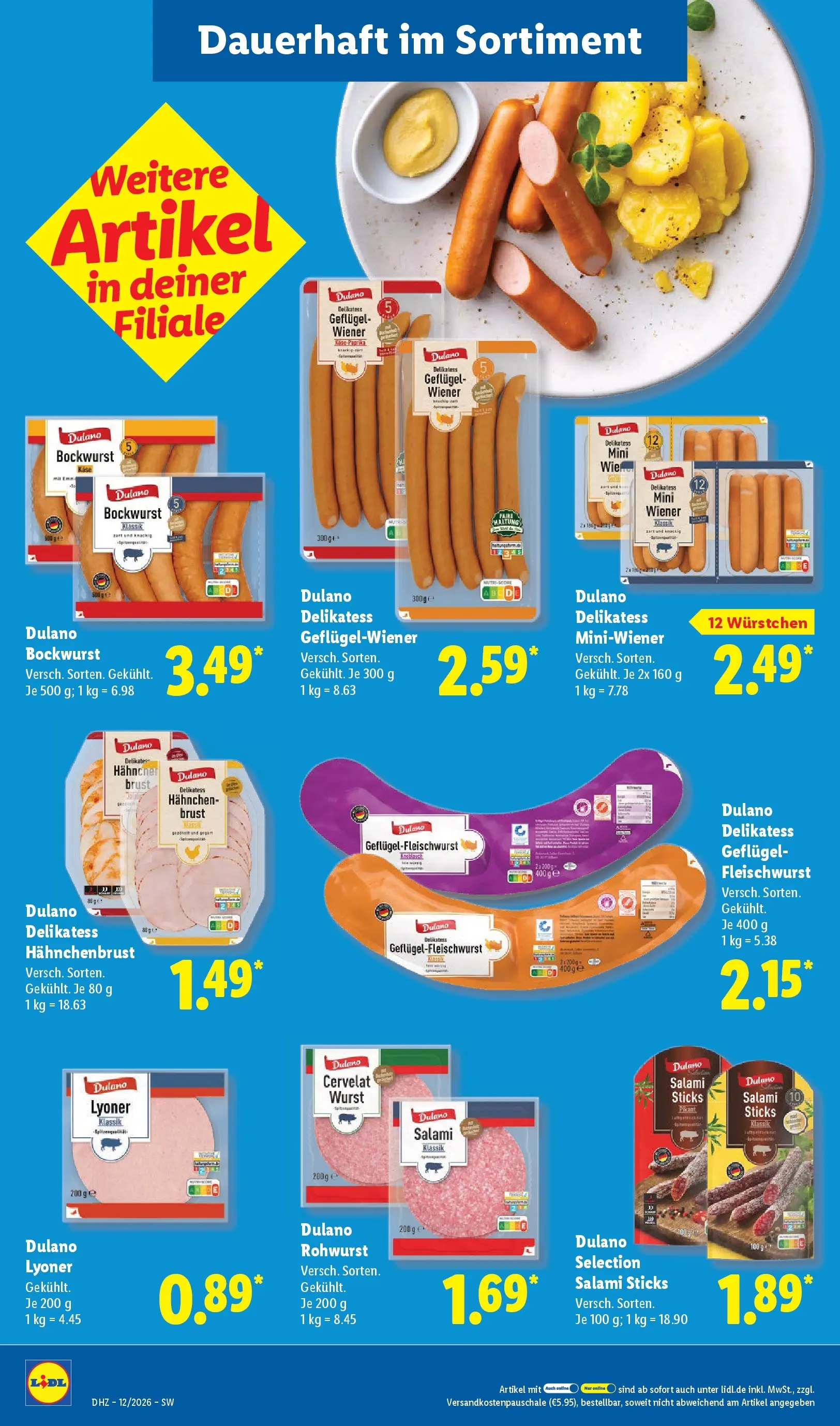 Lidl Prospekt Villingen-schwenningen (ab 16.03.2026) zum Blättern » Angebote | Seite: 24 | Produkte: Bockwurst, Wurst, Salami, Hahnchenbrust