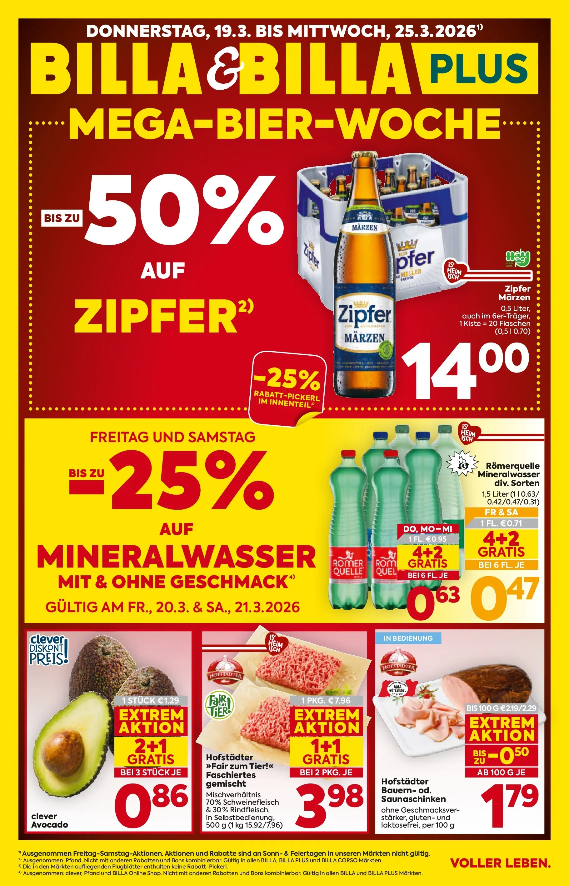 Billa - BILLA: Flugblatt gültig bei BILLA & BILLA PLUS ab 18.03.2026 - Angebote, Prospekt | Seite: 1 | Produkte: Avocado, Schweinefleisch