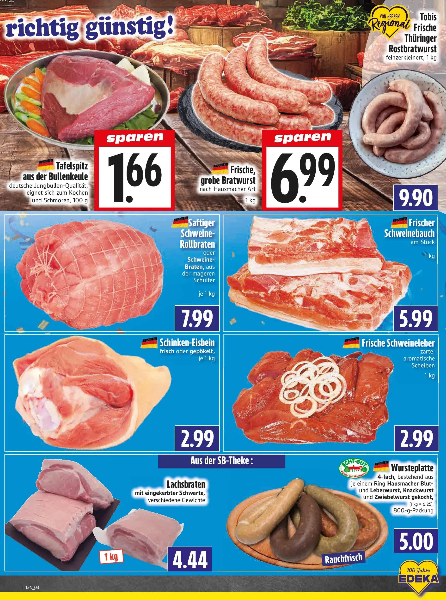 Angebote - Edeka Hahner: Wochenangebote (ab 15.03.2026) zum Blättern | Seite: 5 | Produkte: Tafelspitz, Schweinebauch, Bratwurst