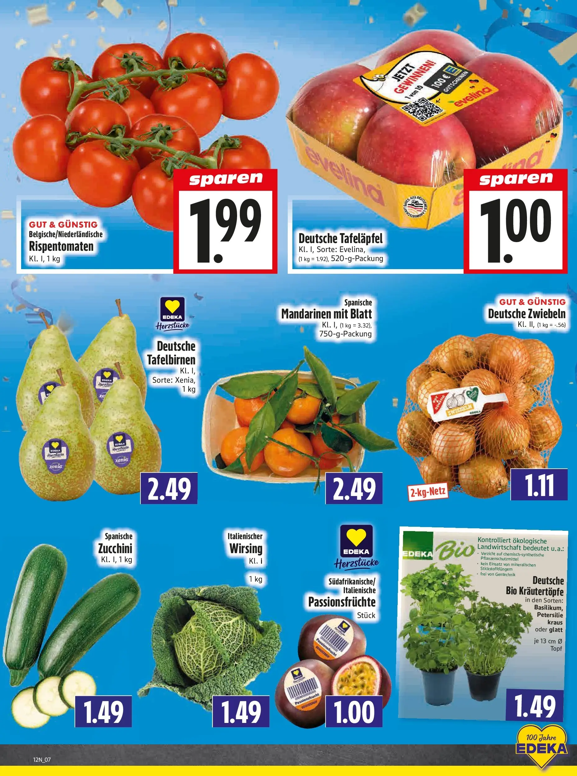 Angebote - Edeka Hahner: Wochenangebote (ab 15.03.2026) zum Blättern | Seite: 9 | Produkte: Mandarinen, Zwiebeln, Petersilie, Zucchini