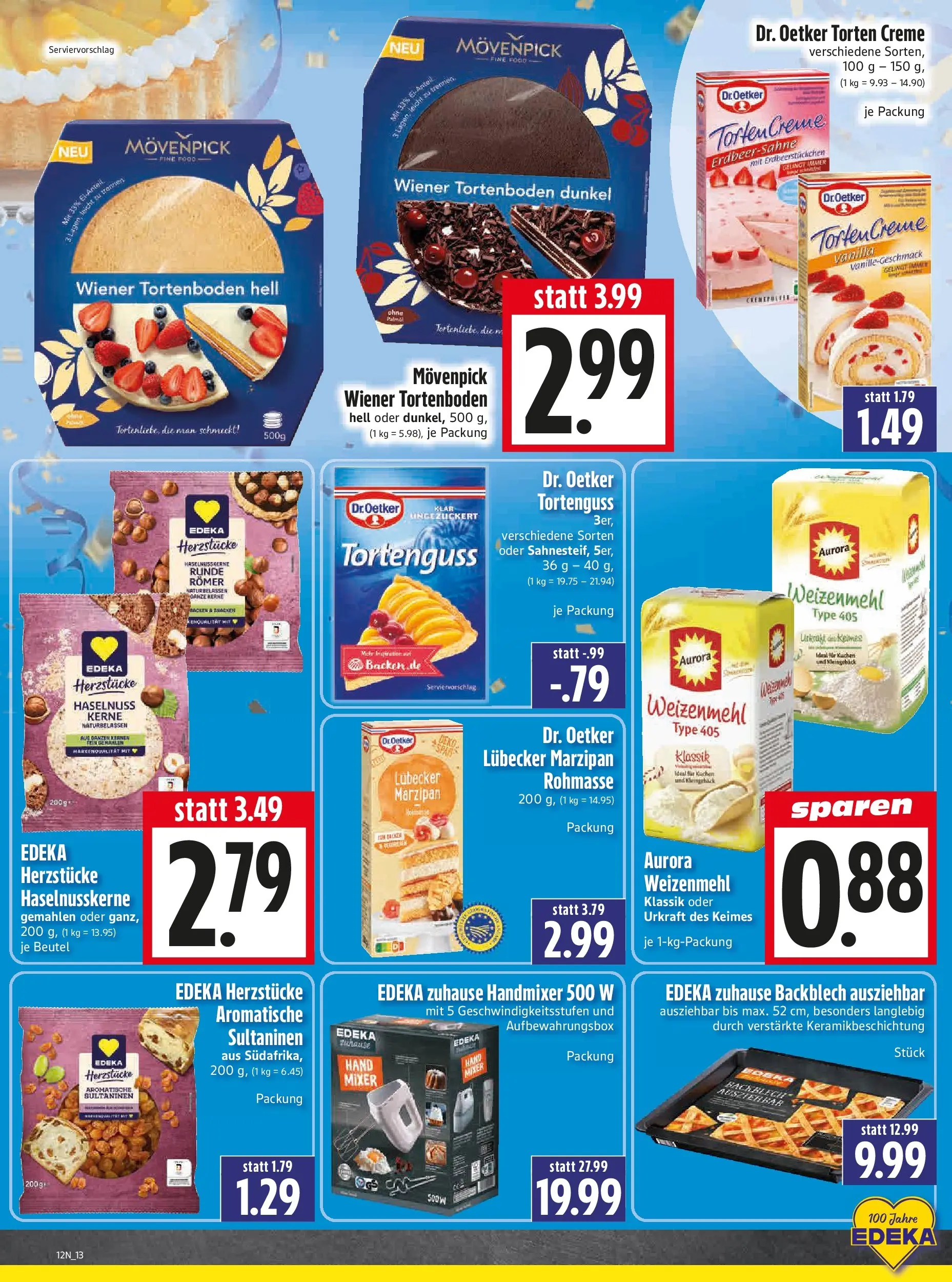 Angebote - Edeka Hahner: Wochenangebote (ab 15.03.2026) zum Blättern | Seite: 16 | Produkte: Weizenmehl, Handmixer, Creme, Kuchen