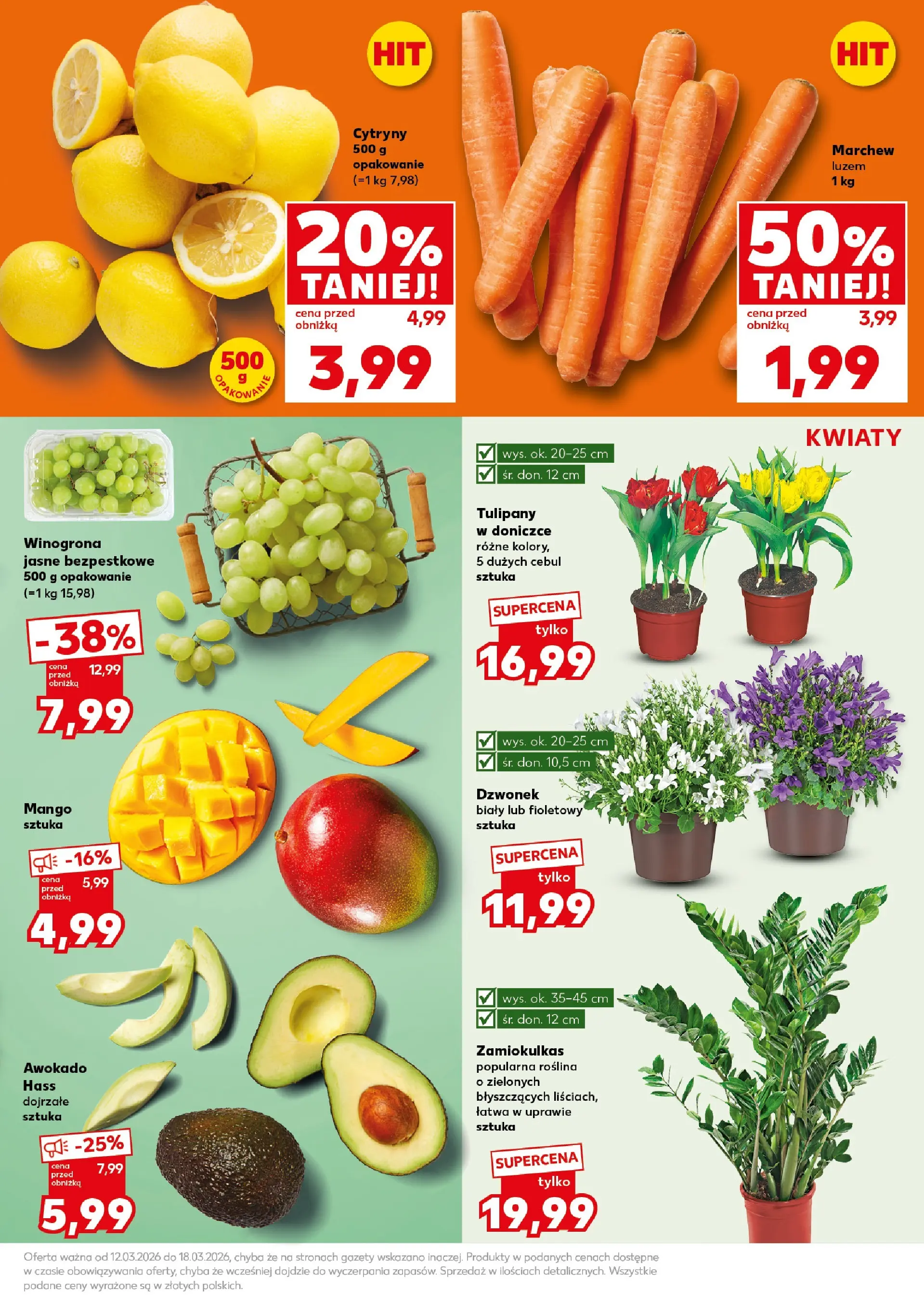Kaufland gazetka - Super Sobota od 14.03.2026 - od jutra PDF | Strona: 15 | Produkty: Mango, Zamiokulkas, Tulipany, Kwiaty