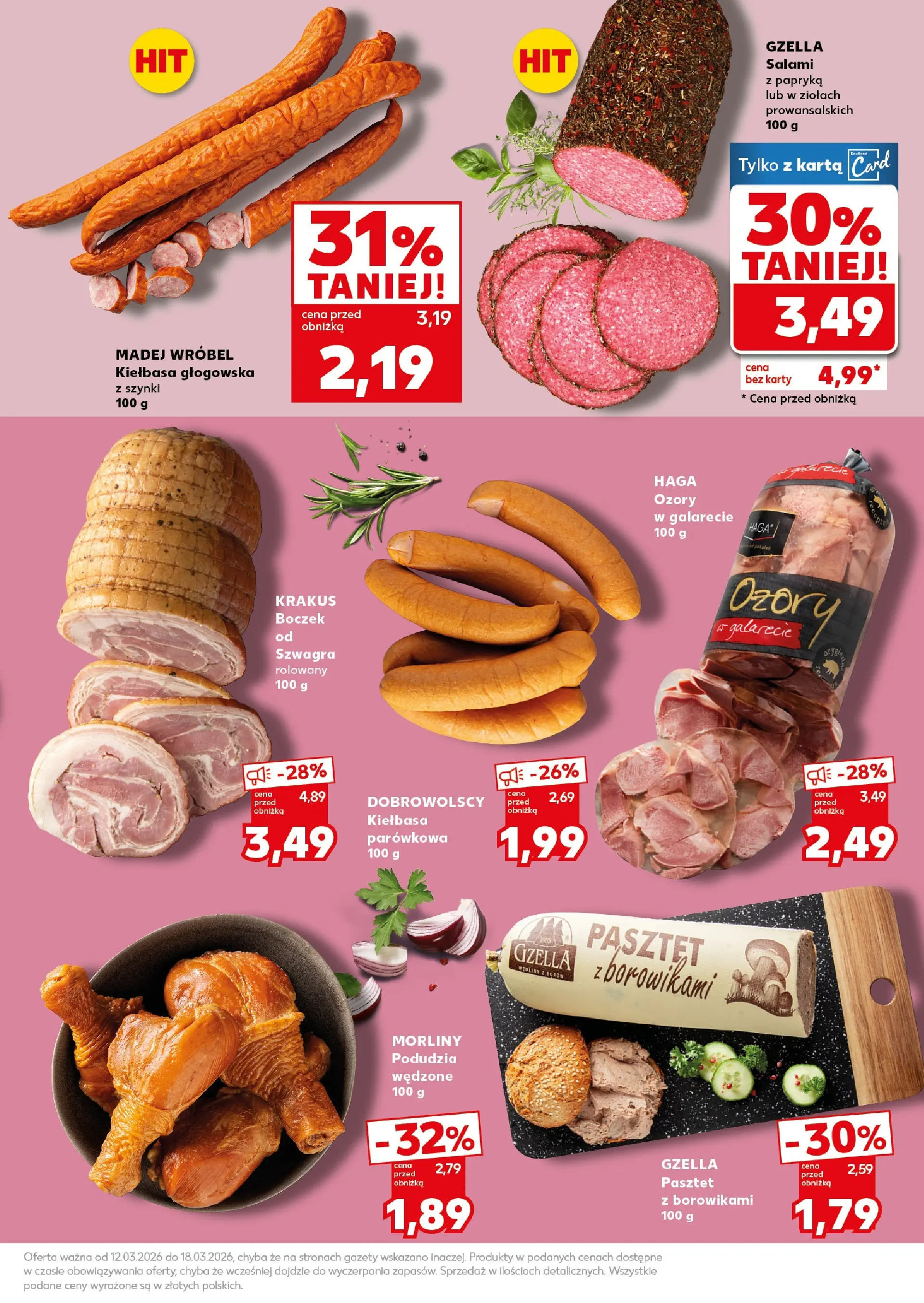 Kaufland gazetka - Super Sobota od 14.03.2026 - od jutra PDF | Strona: 19 | Produkty: Kiełbasa, Karta, Papryka, Boczek