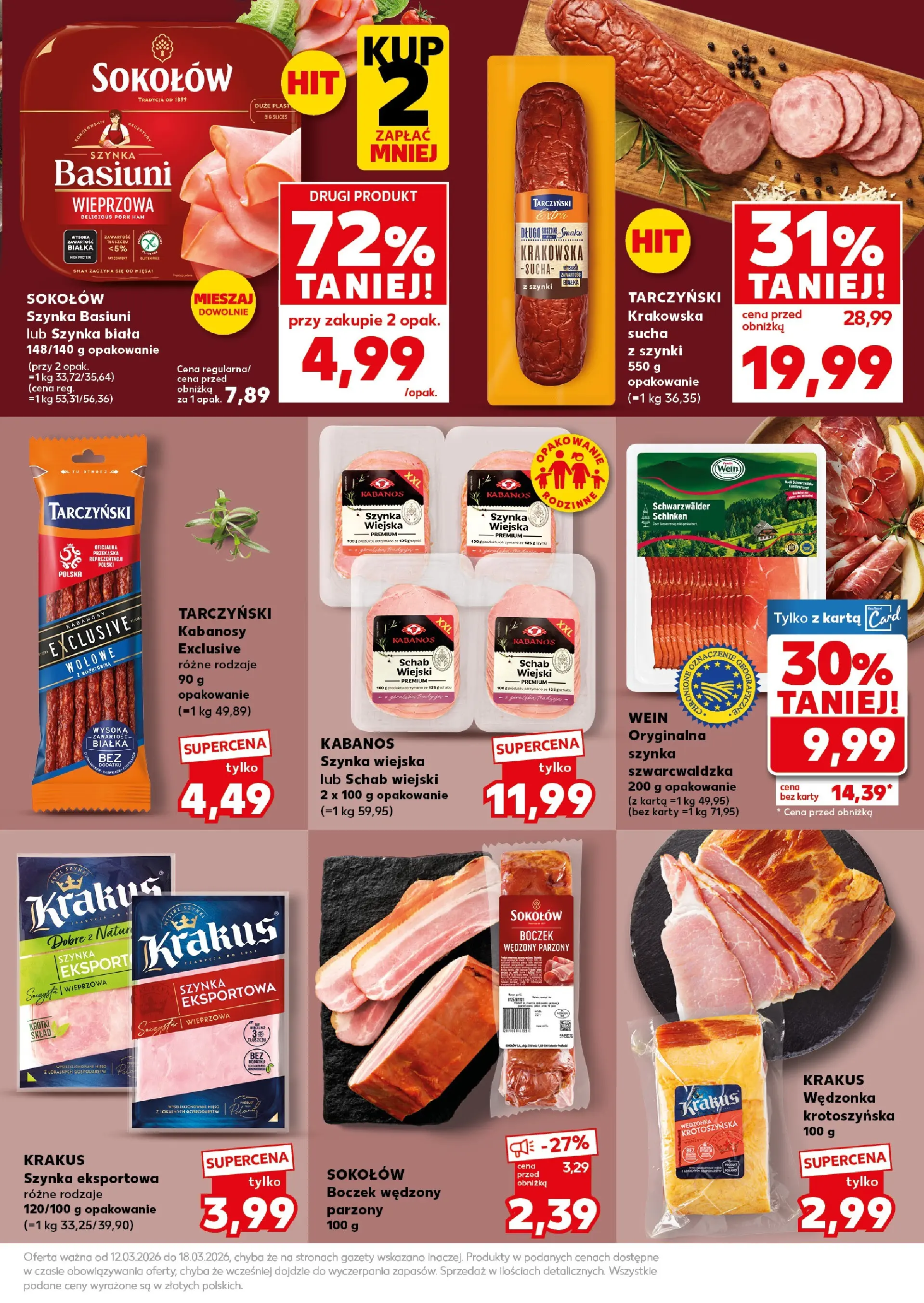 Kaufland gazetka - Super Sobota od 14.03.2026 - od jutra PDF | Strona: 23 | Produkty: Schab, Kabanosy, Por, Wieprzowina