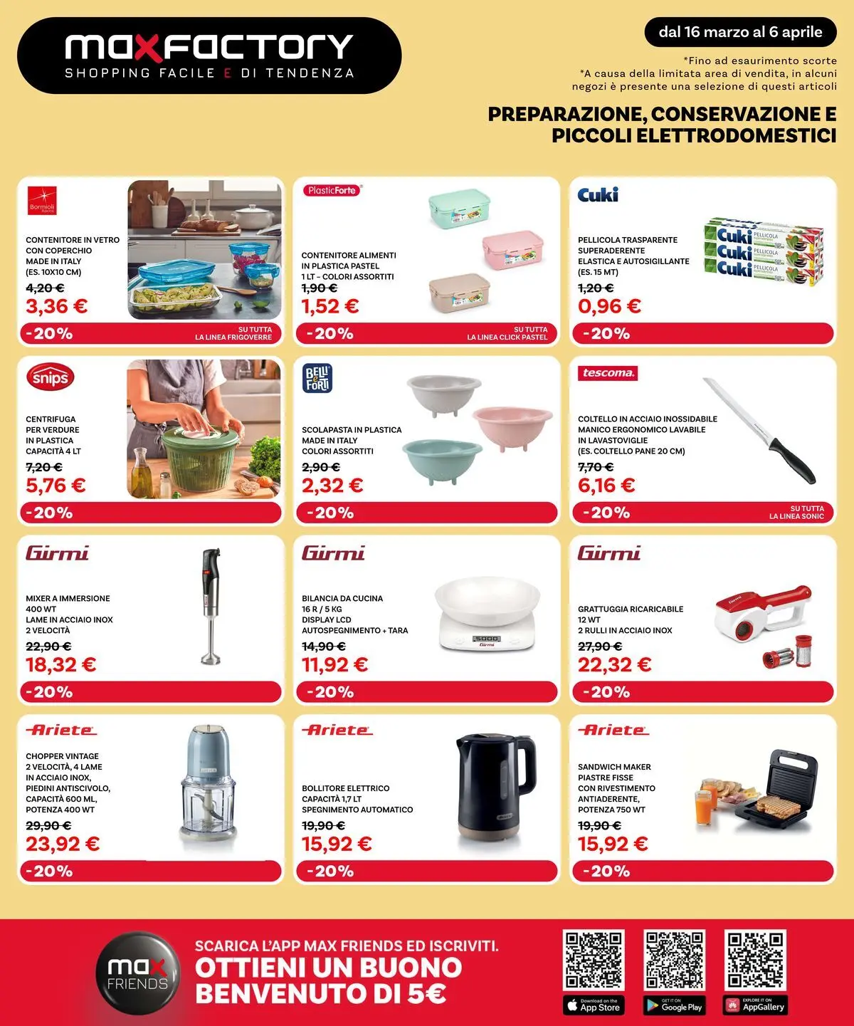 Nuovo Max Factory - Offerte di primavera dal 15/03/2026 > offerte anteprima 🛍️ | Pagina: 17 | Prodotti: Pane, Contenitore, Pellicola, Bilancia